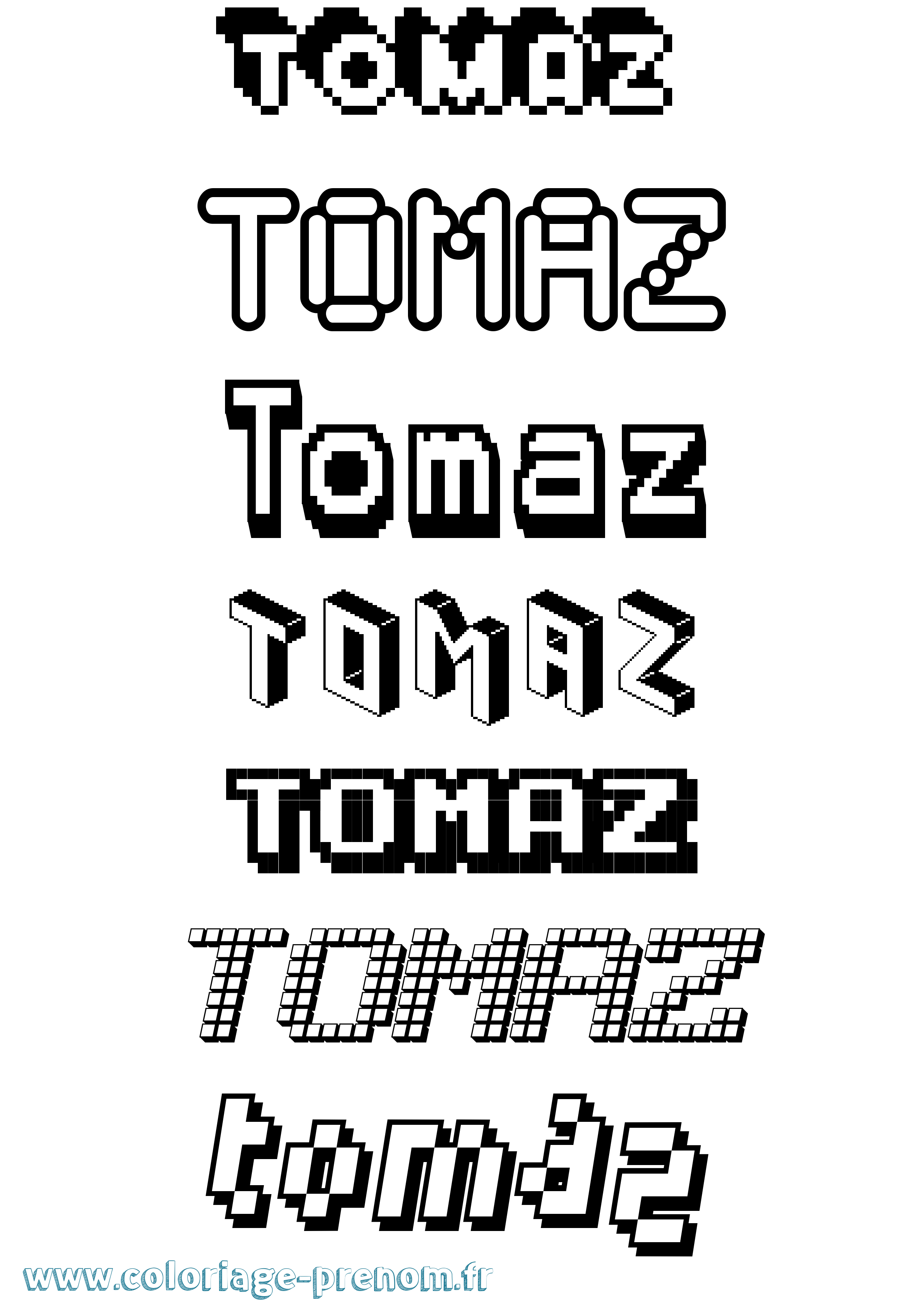 Coloriage Tomaz Pixel Coloriage prénom Tomaz Pixel