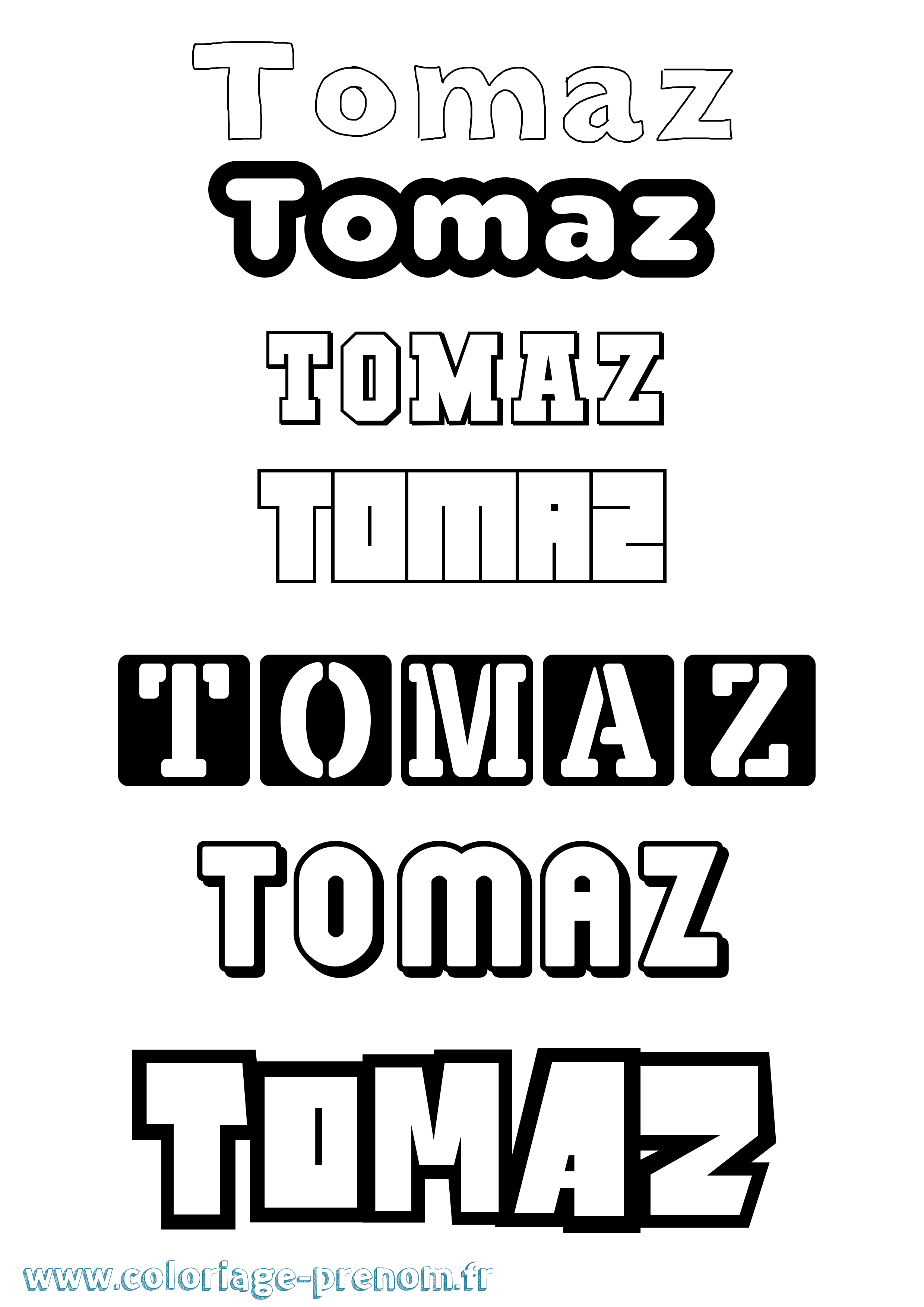 Coloriage Tomaz Simple Coloriage prénom Tomaz Simple