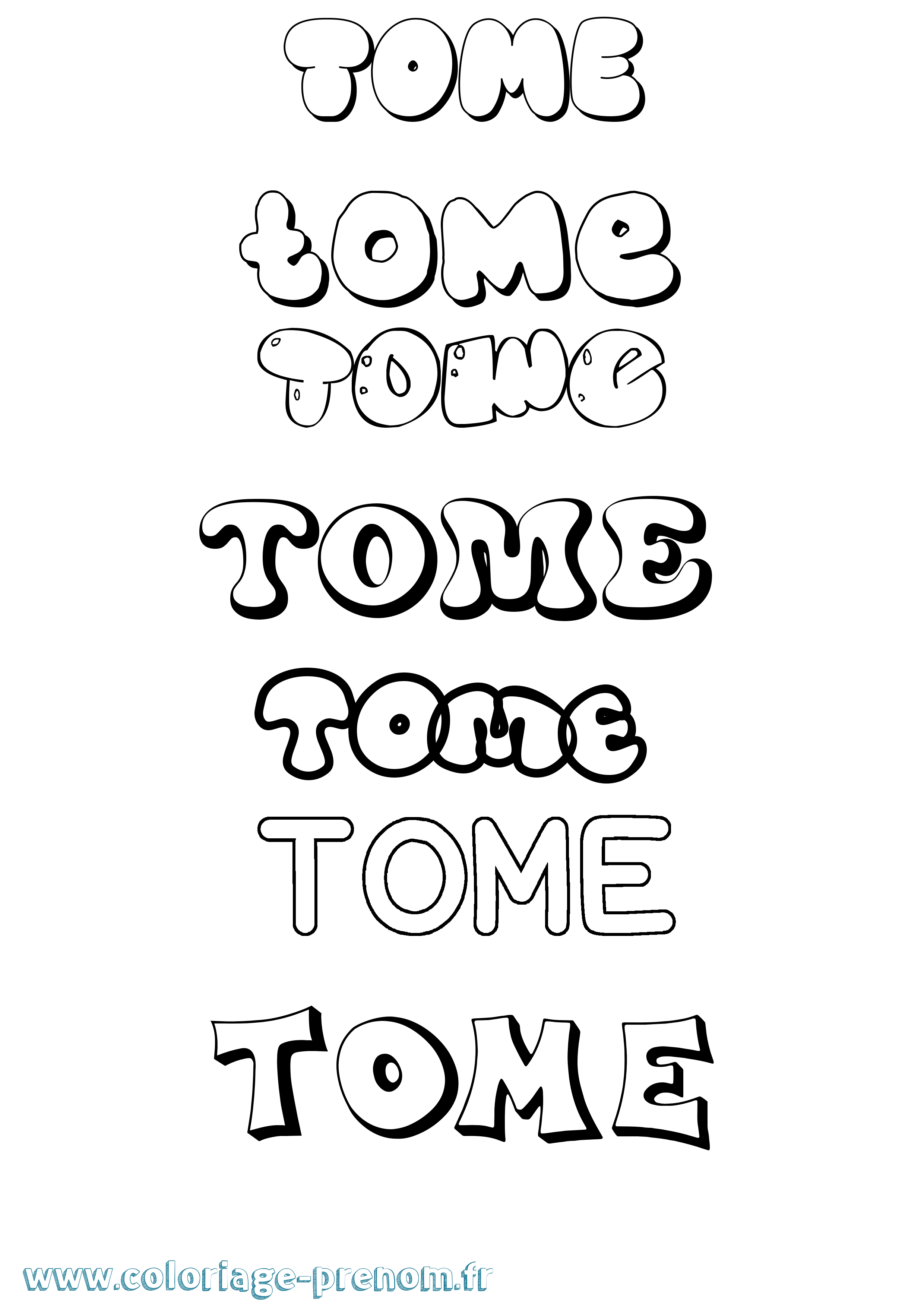 Coloriage Tome Bubble Coloriage prénom Tome Bubble