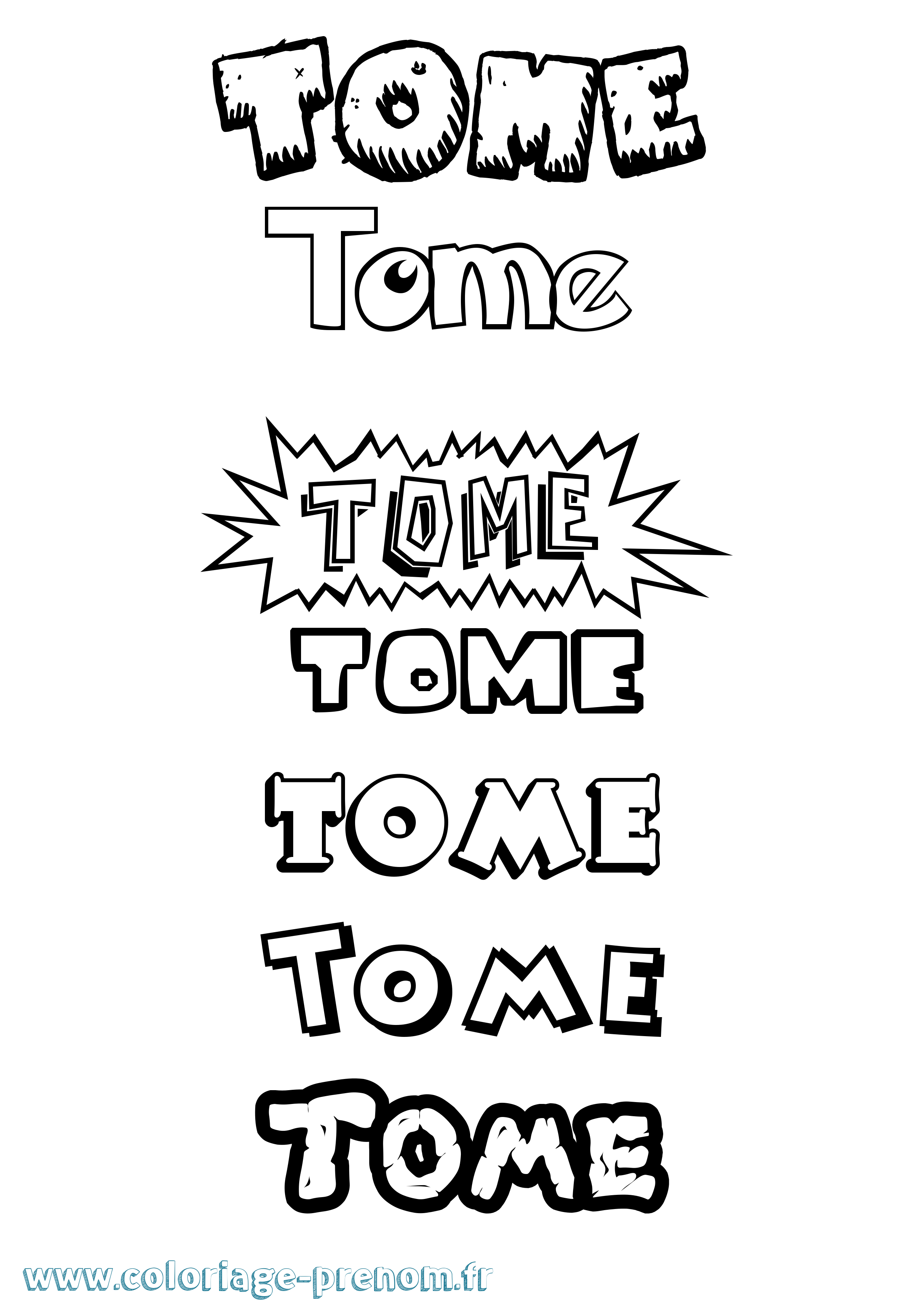 Coloriage Tome Dessin Animé Coloriage prénom Tome Dessin Animé