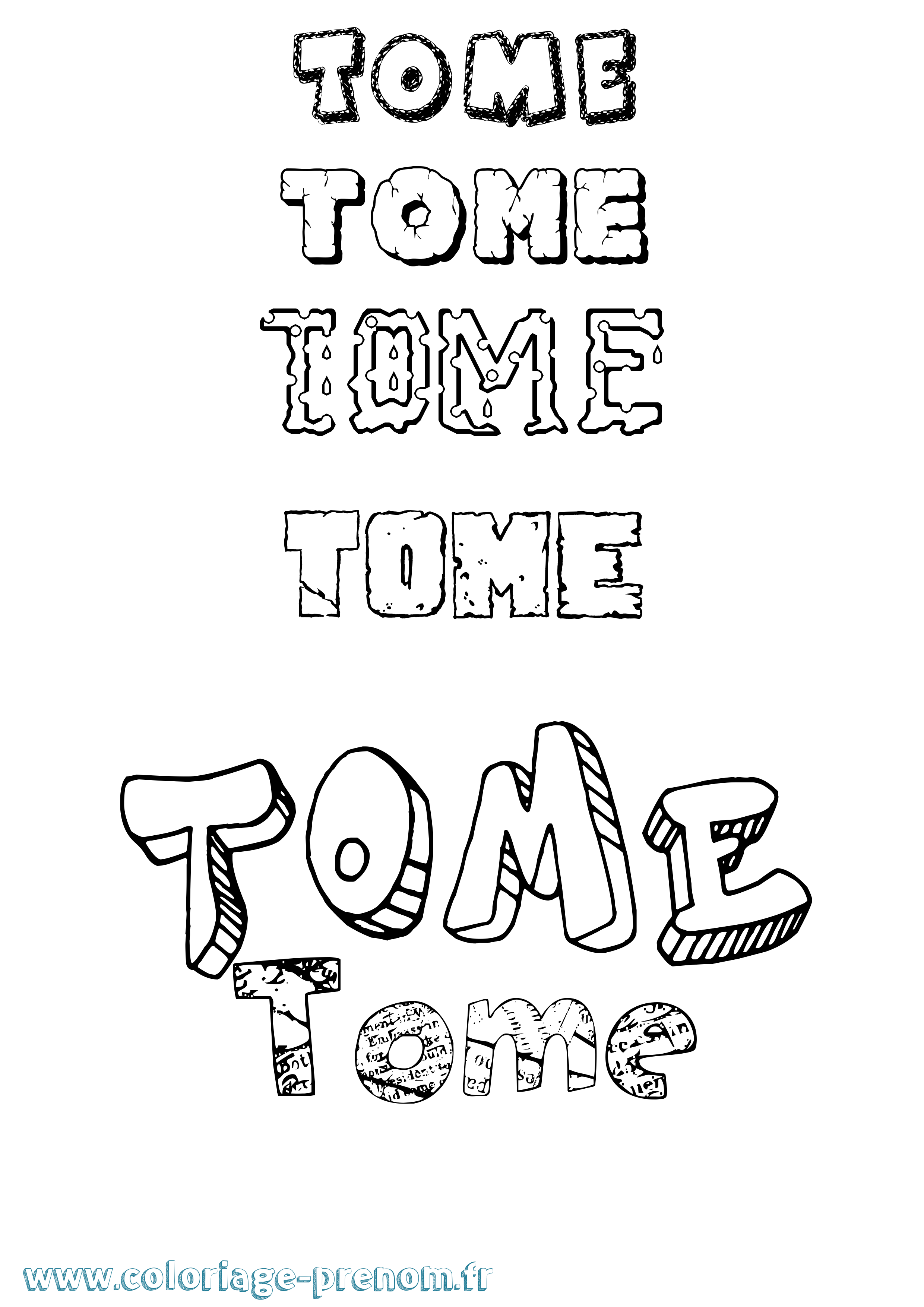 Coloriage Tome Destructuré Coloriage prénom Tome Destructuré