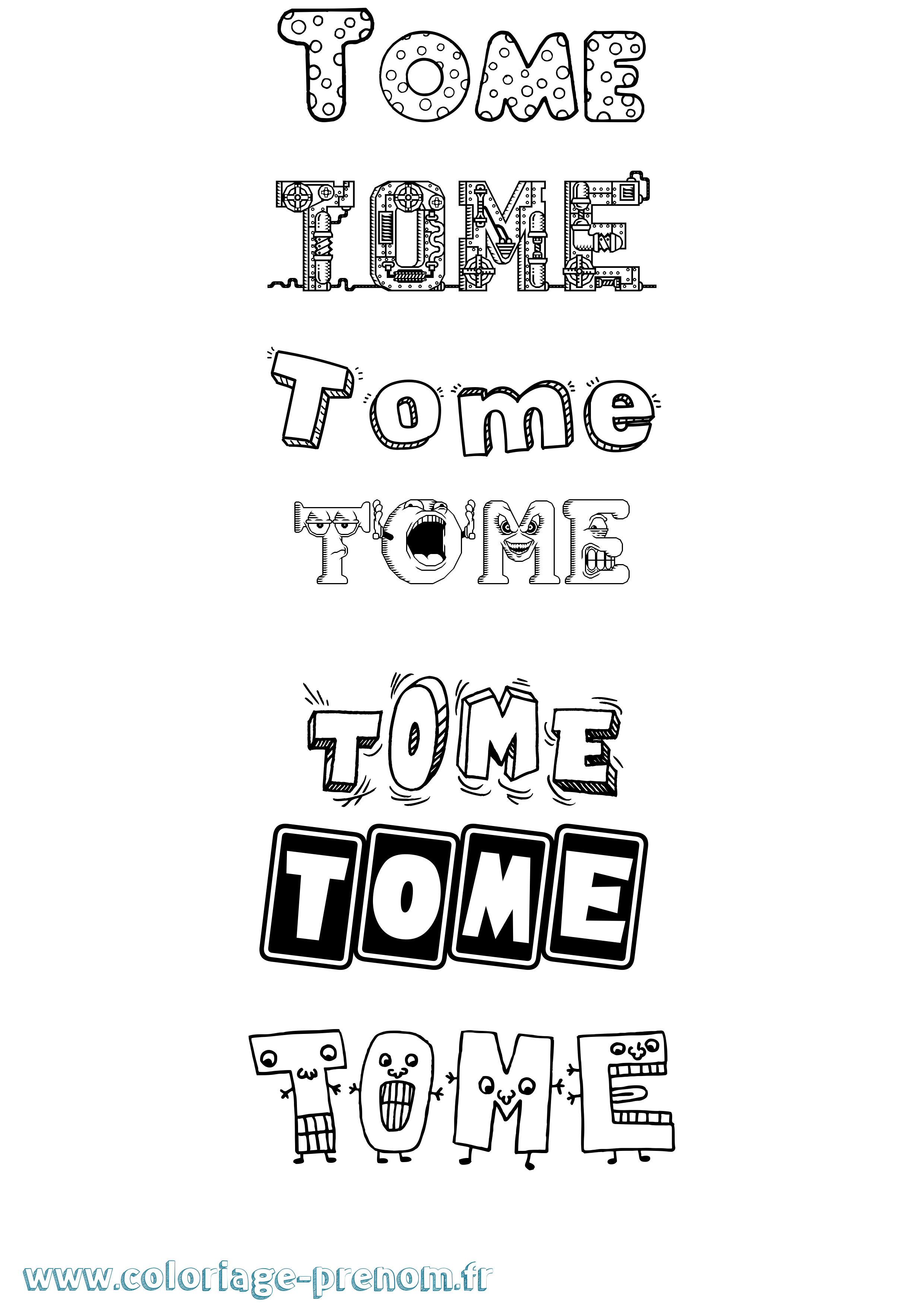 Coloriage Tome Fun Coloriage prénom Tome Fun