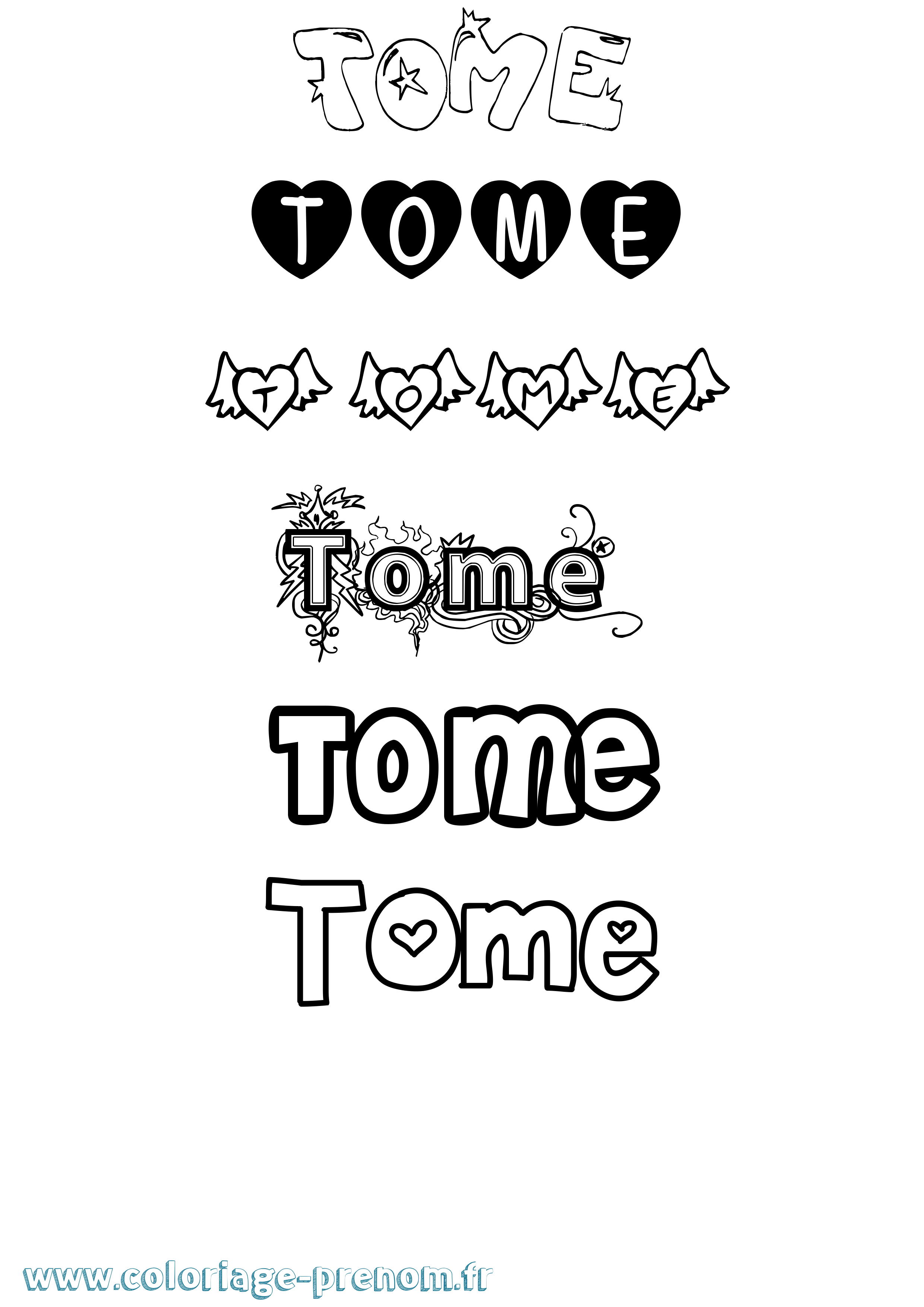 Coloriage Tome Girly Coloriage prénom Tome Girly