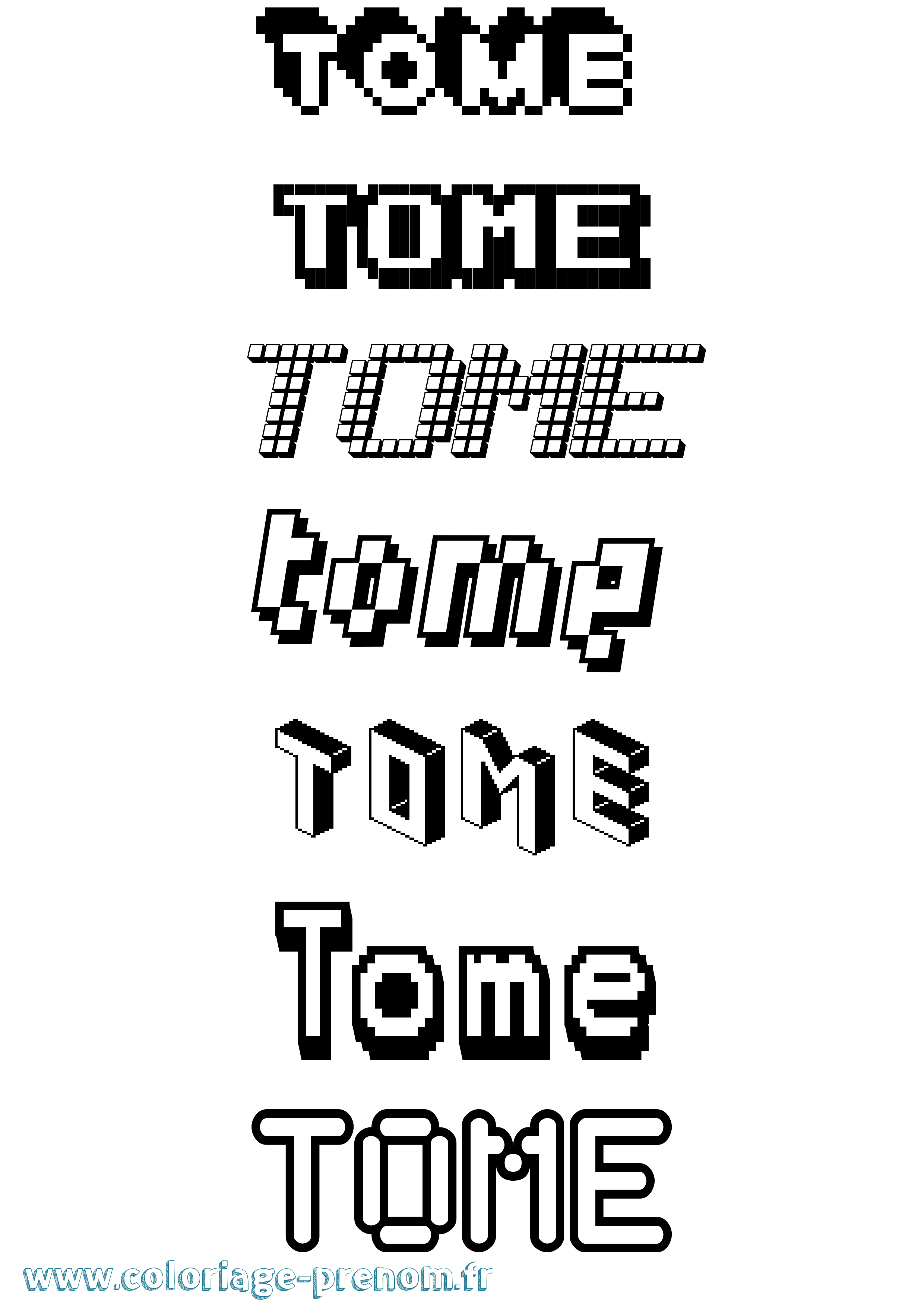 Coloriage Tome Pixel Coloriage prénom Tome Pixel