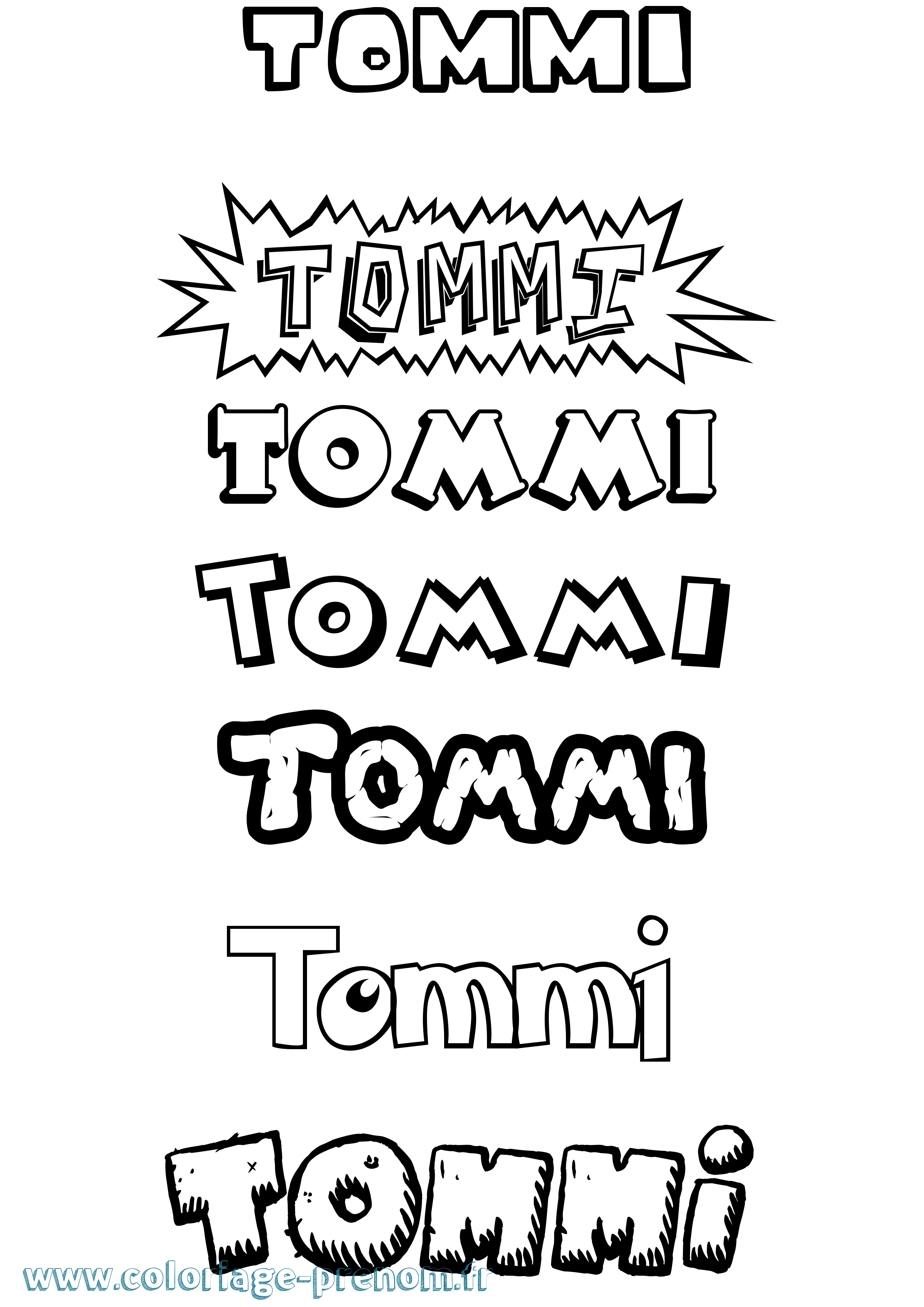 Coloriage Tommi Dessin Animé Coloriage prénom Tommi Dessin Animé