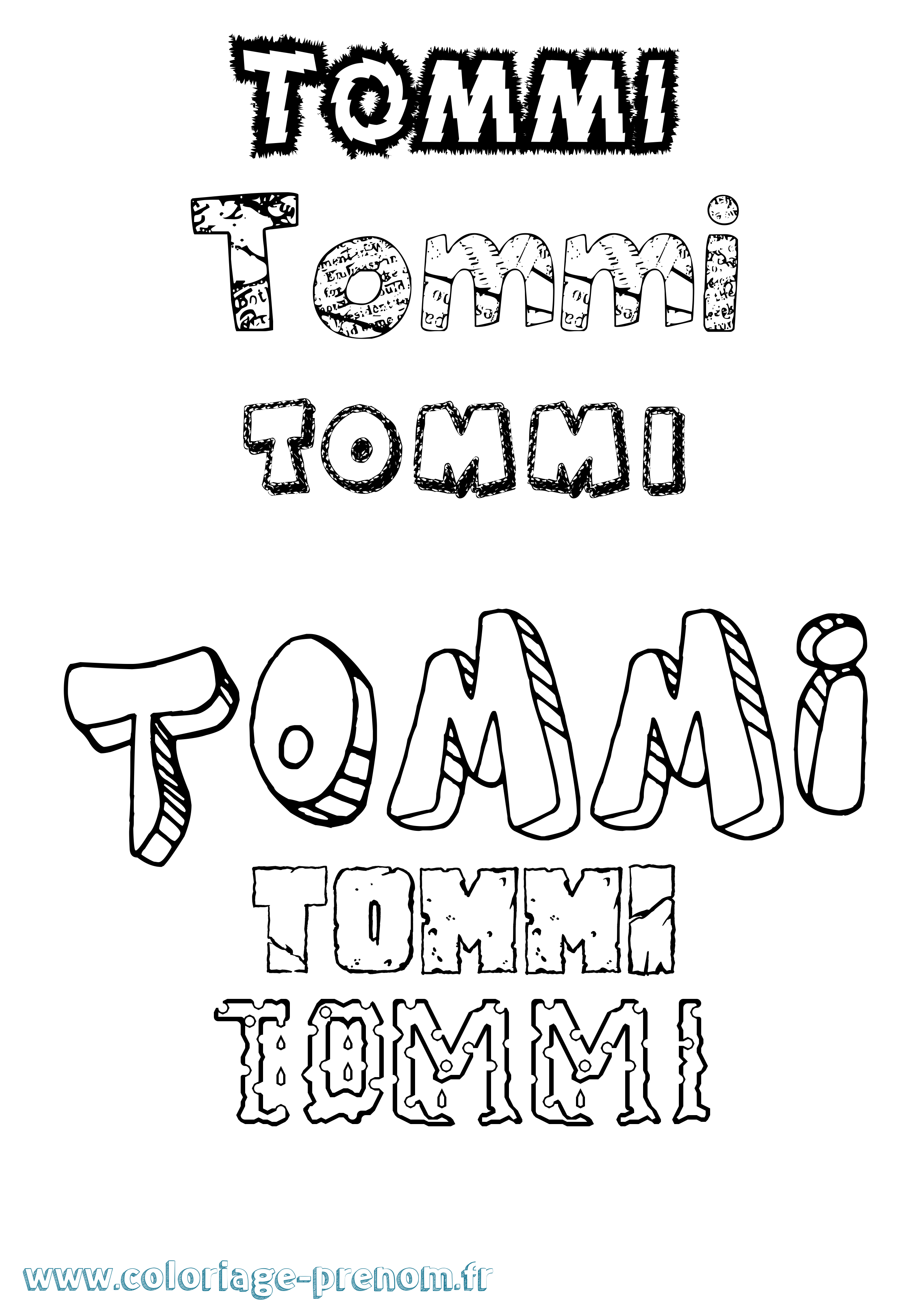 Coloriage Tommi Destructuré Coloriage prénom Tommi Destructuré