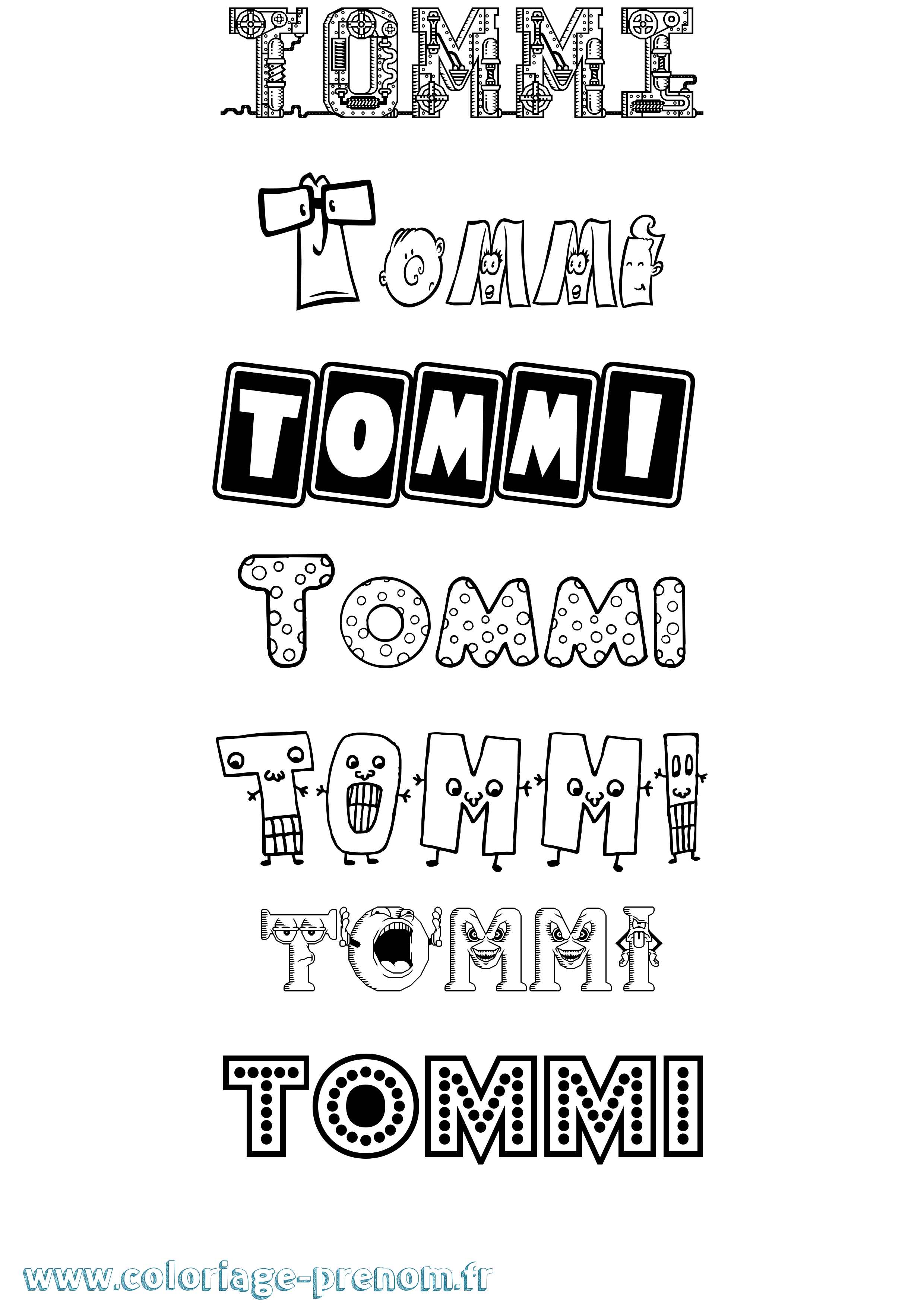 Coloriage Tommi Fun Coloriage prénom Tommi Fun