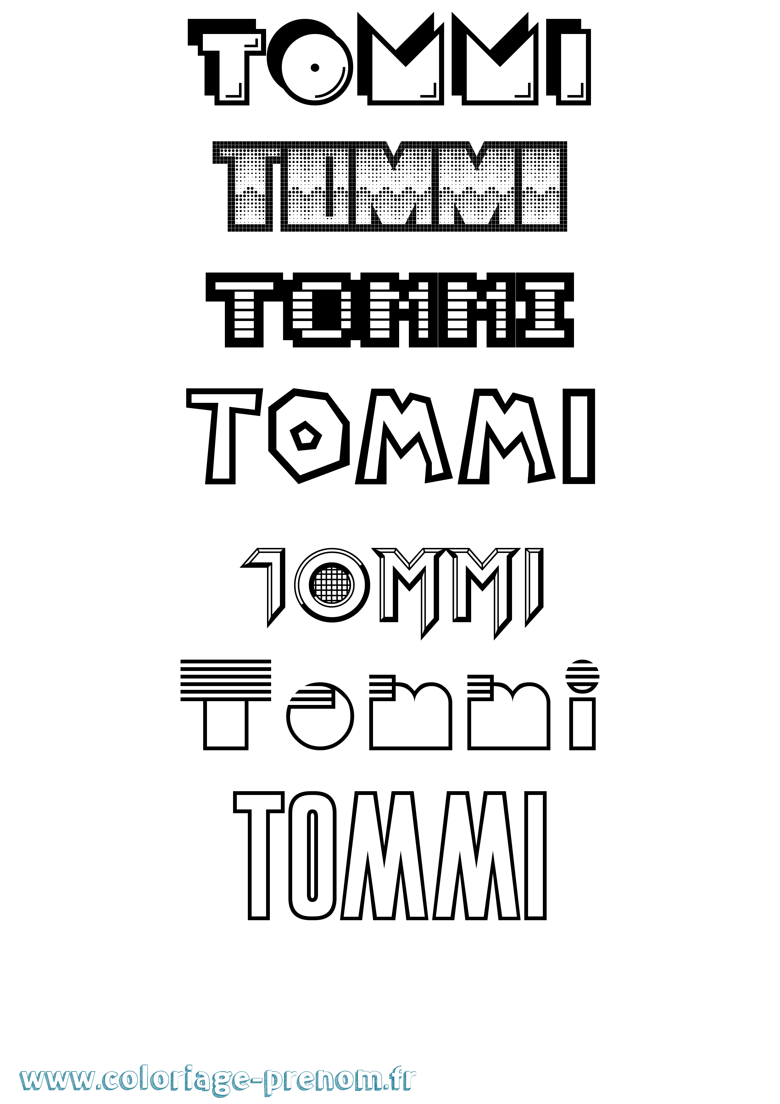 Coloriage Tommi Jeux Vidéos Coloriage prénom Tommi Jeux Vidéos
