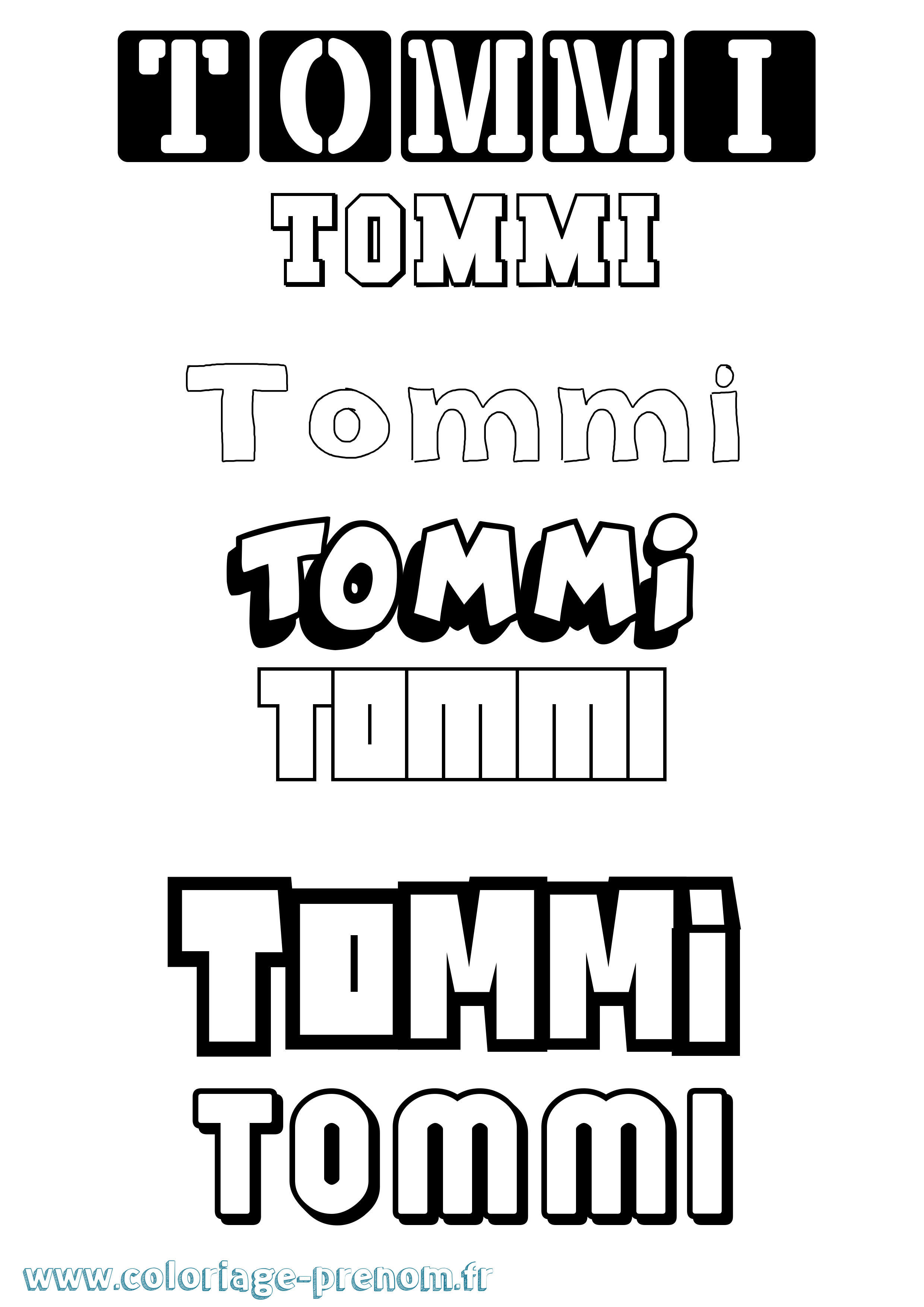Coloriage Tommi Simple Coloriage prénom Tommi Simple