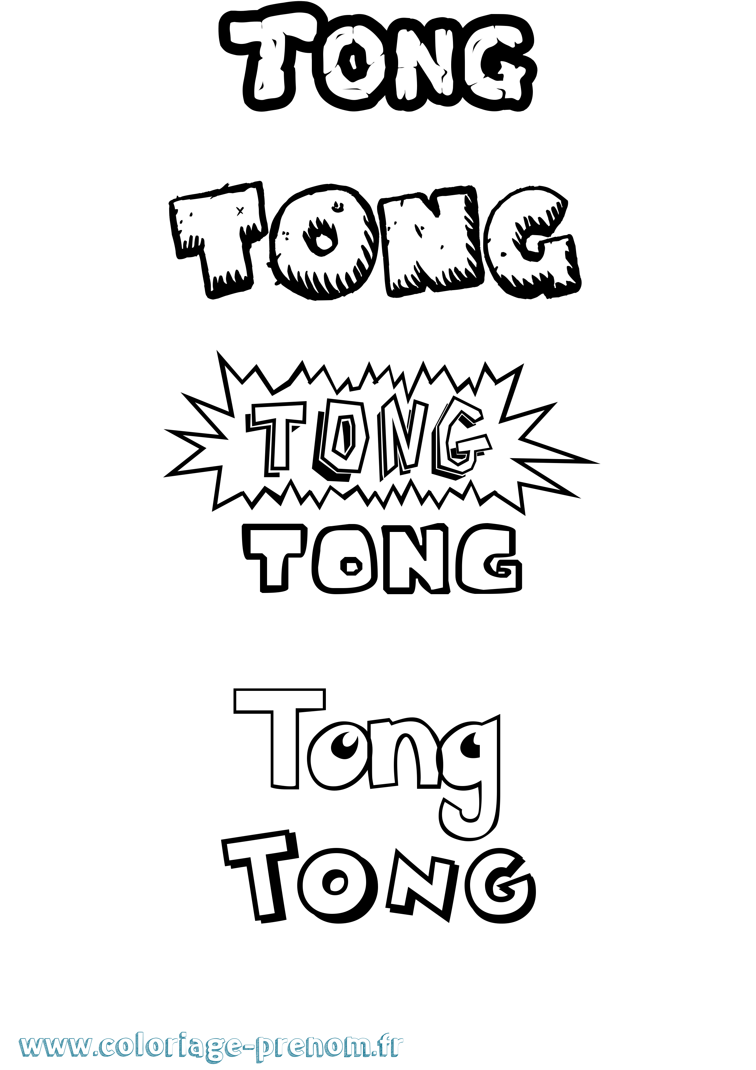 Coloriage Tong Dessin Animé Coloriage prénom Tong Dessin Animé
