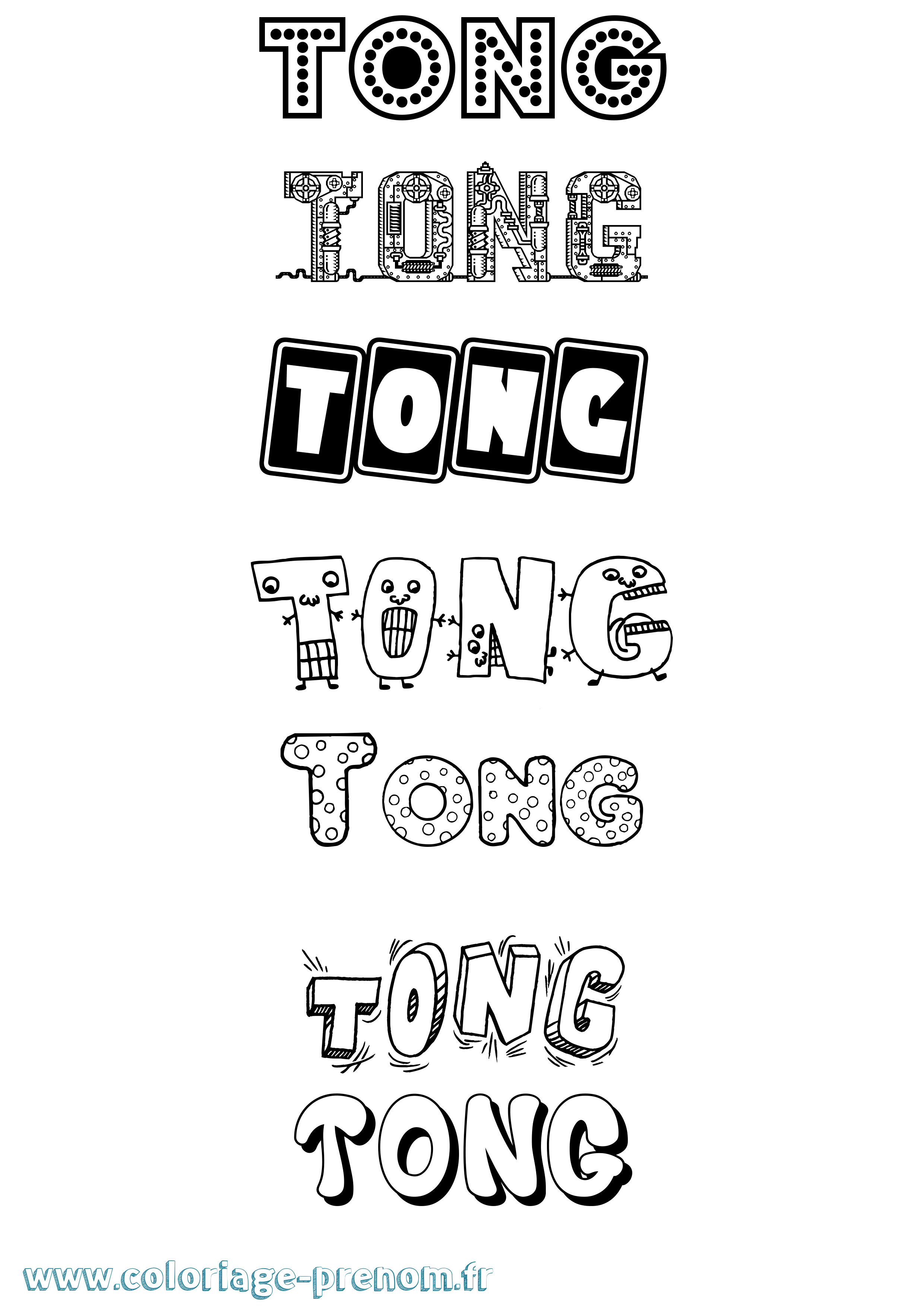 Coloriage Tong Fun Coloriage prénom Tong Fun