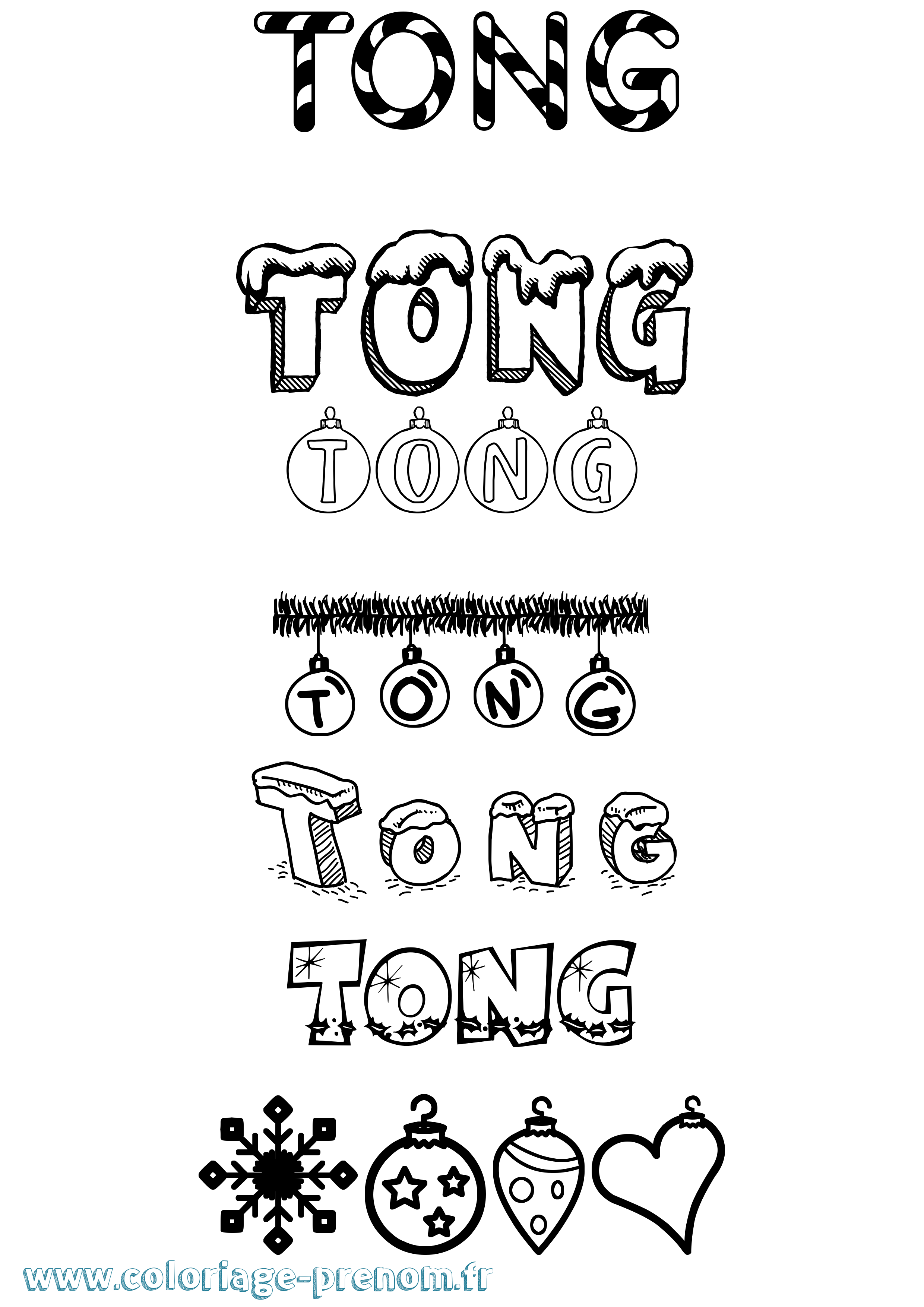 Coloriage Tong Noël Coloriage prénom Tong Noël
