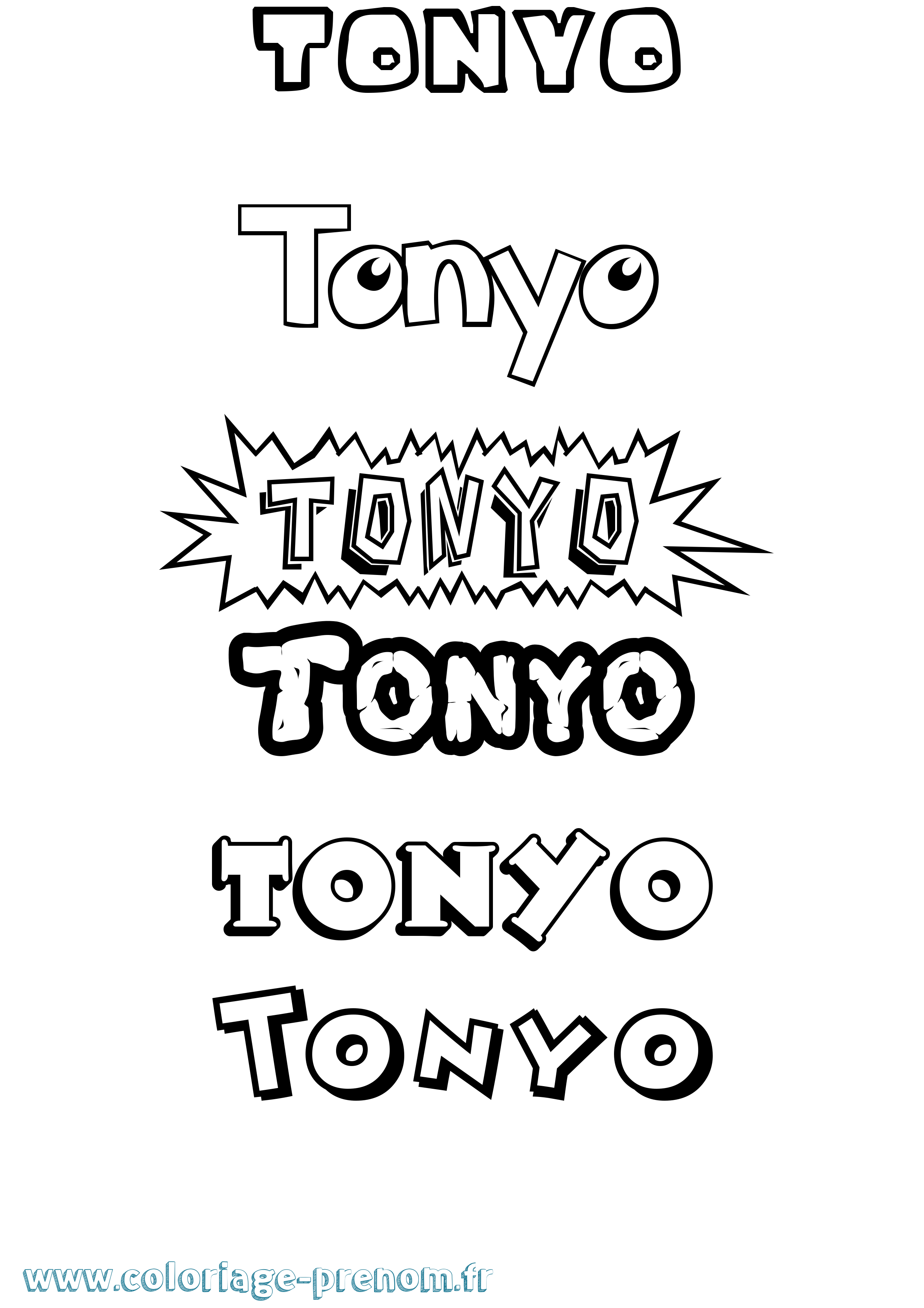 Coloriage Tonyo Dessin Animé Coloriage prénom Tonyo Dessin Animé