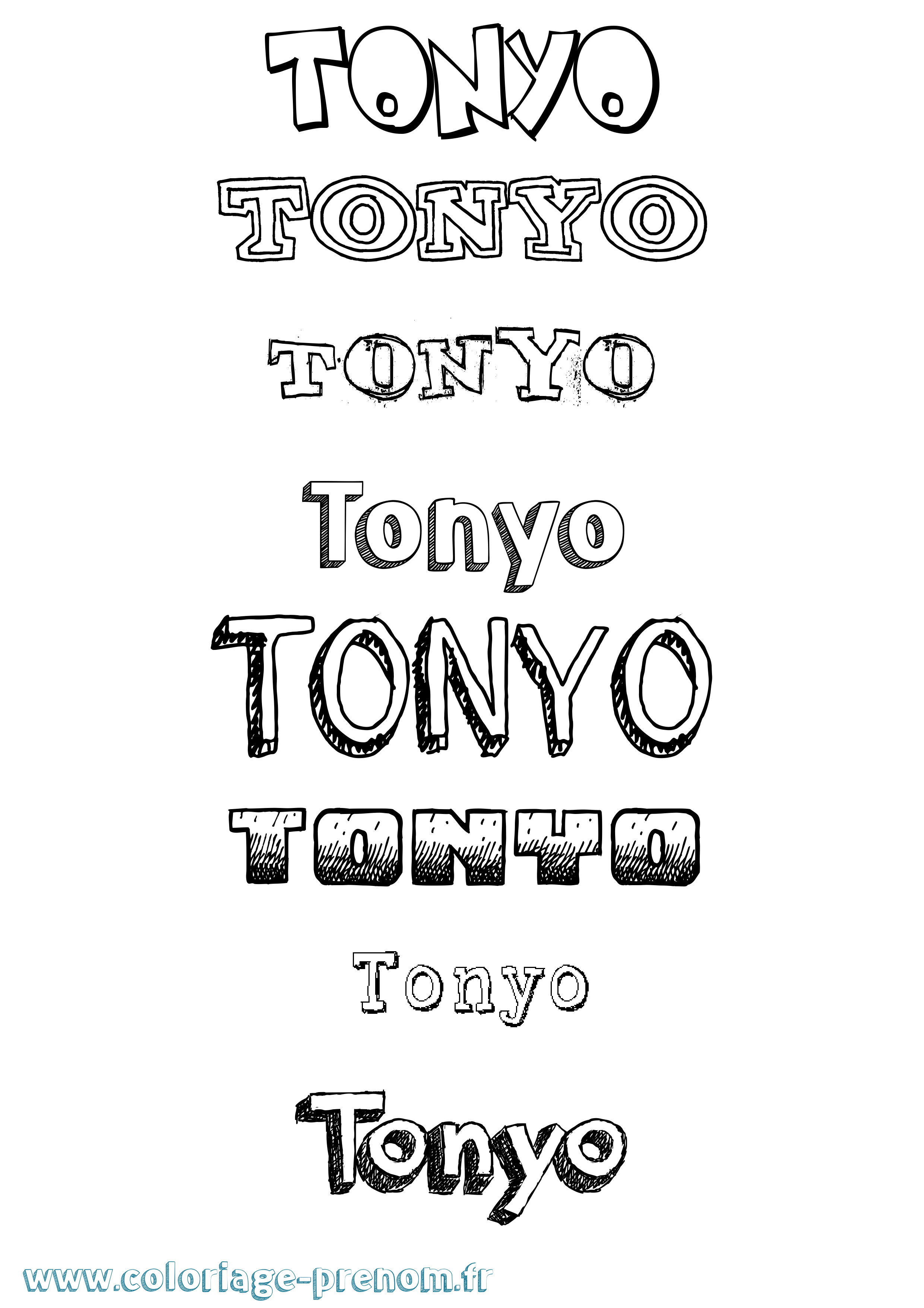 Coloriage Tonyo Dessiné Coloriage prénom Tonyo Dessiné