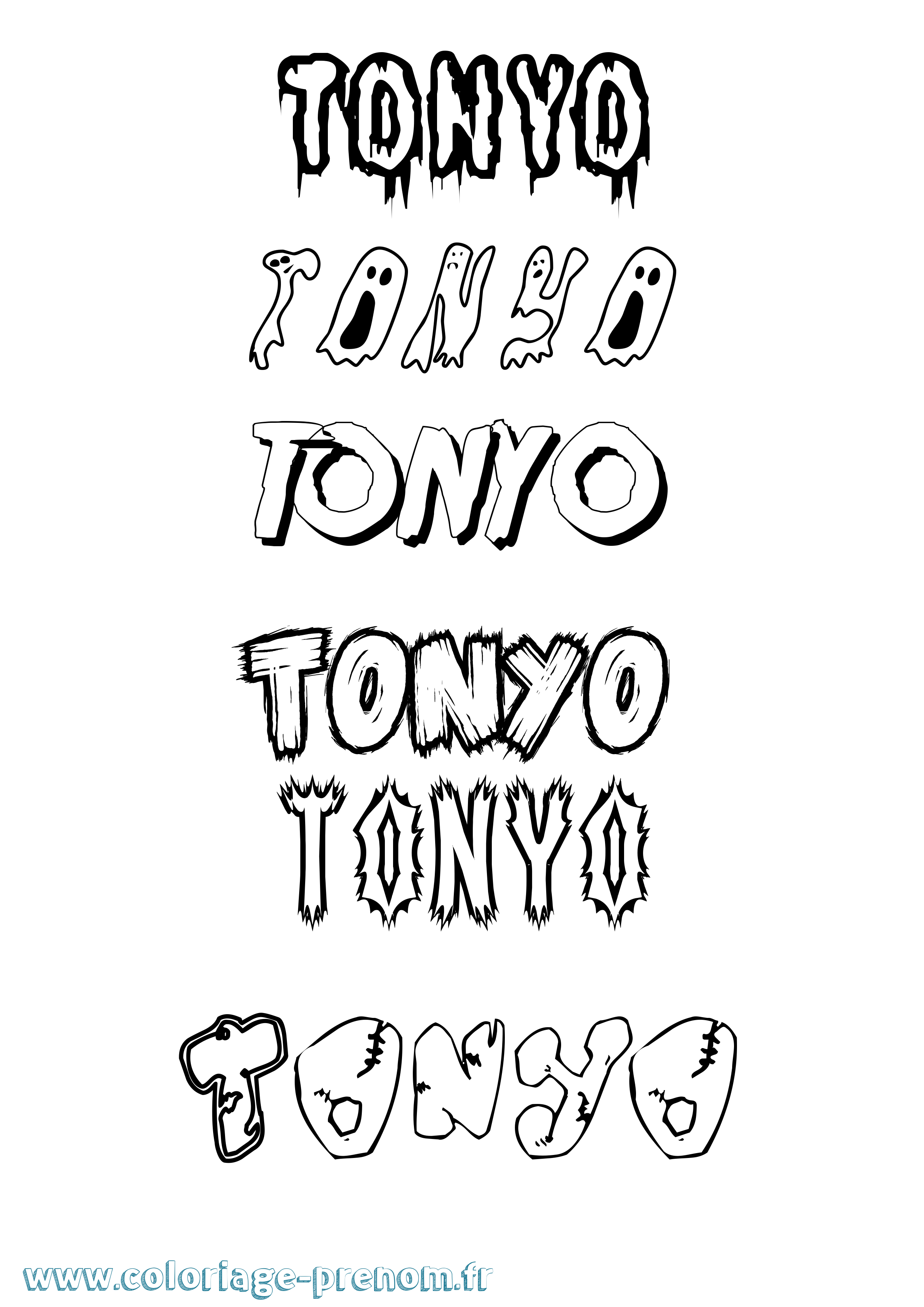 Coloriage Tonyo Frisson Coloriage prénom Tonyo Frisson