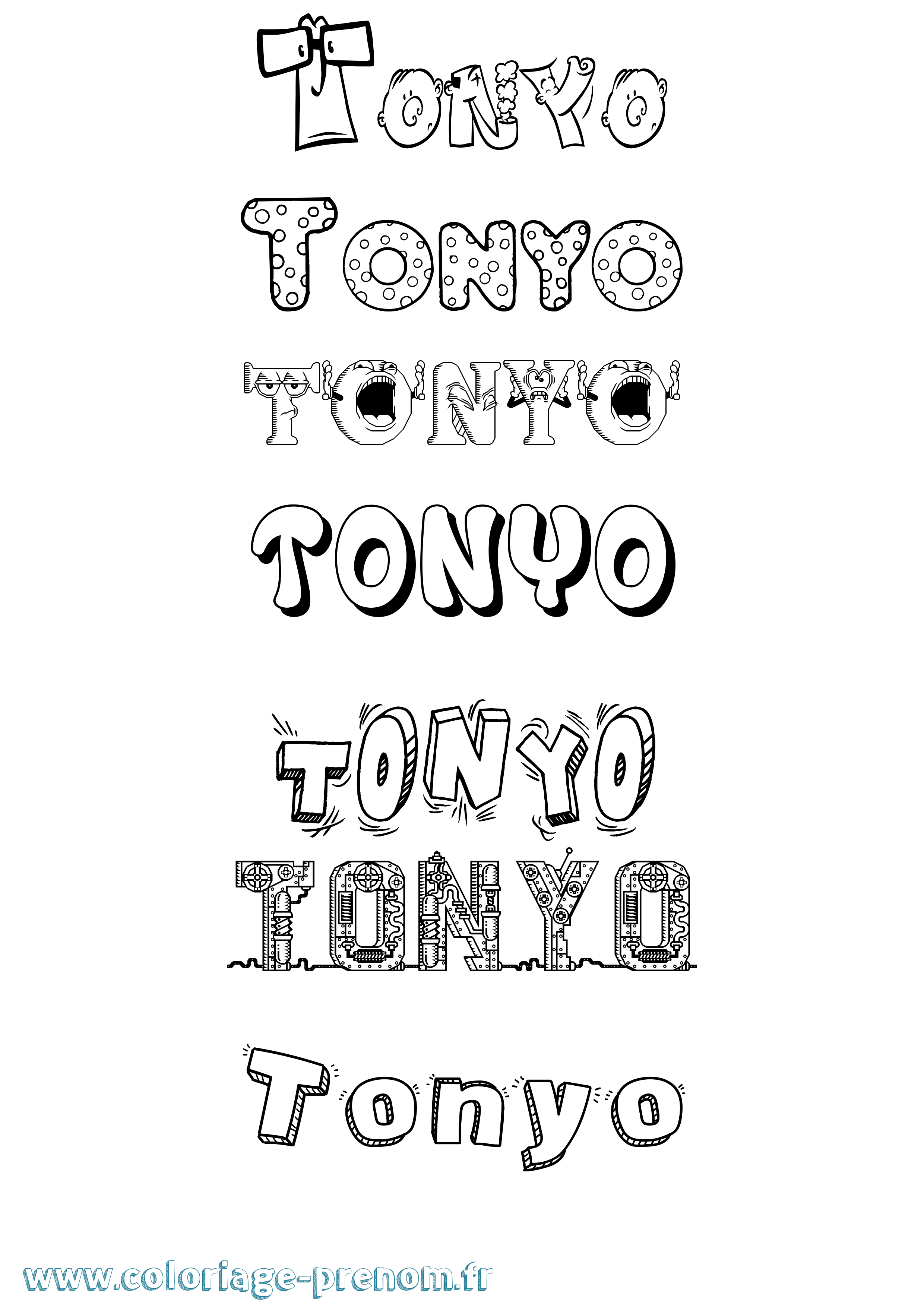 Coloriage Tonyo Fun Coloriage prénom Tonyo Fun