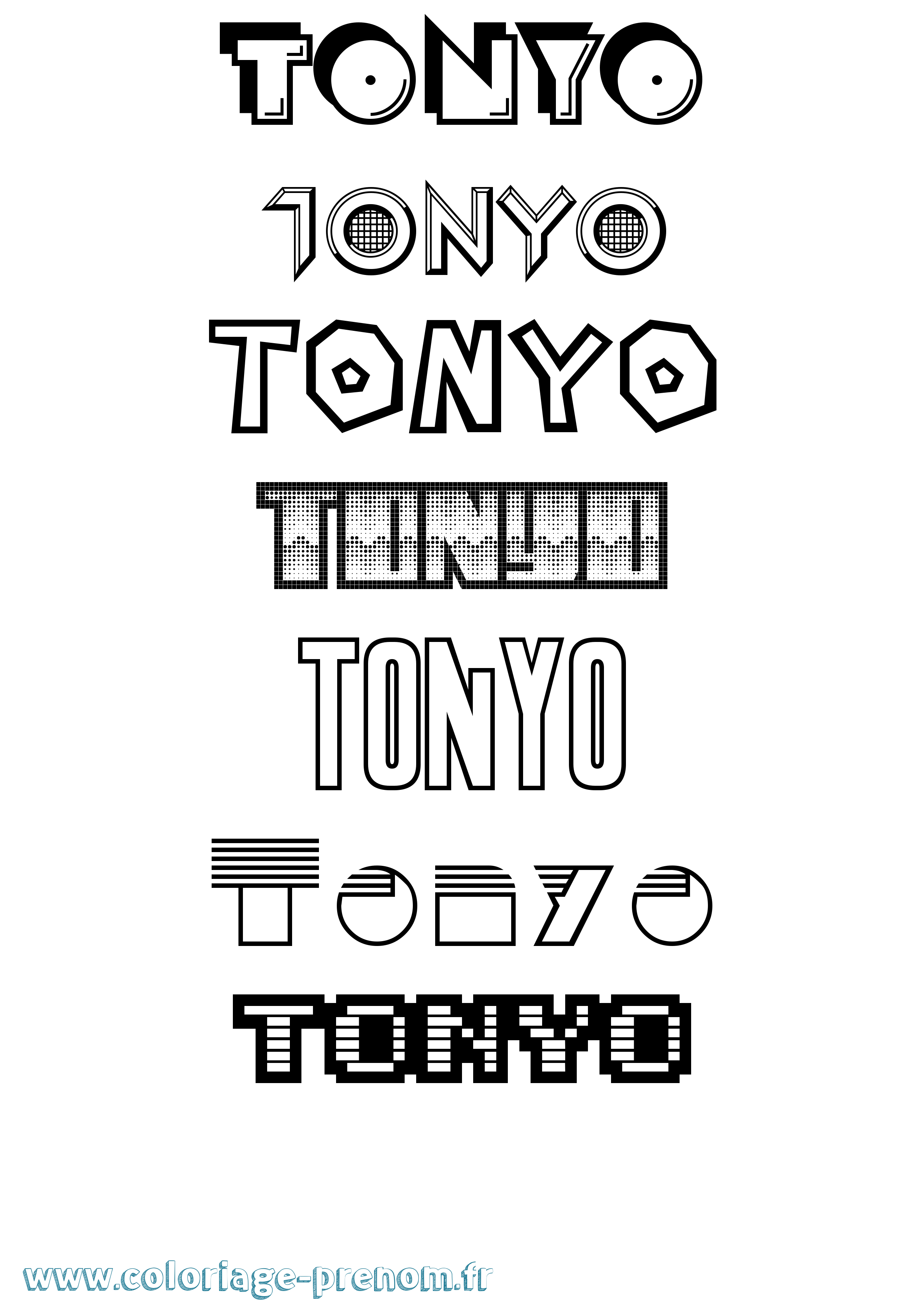Coloriage Tonyo Jeux Vidéos Coloriage prénom Tonyo Jeux Vidéos