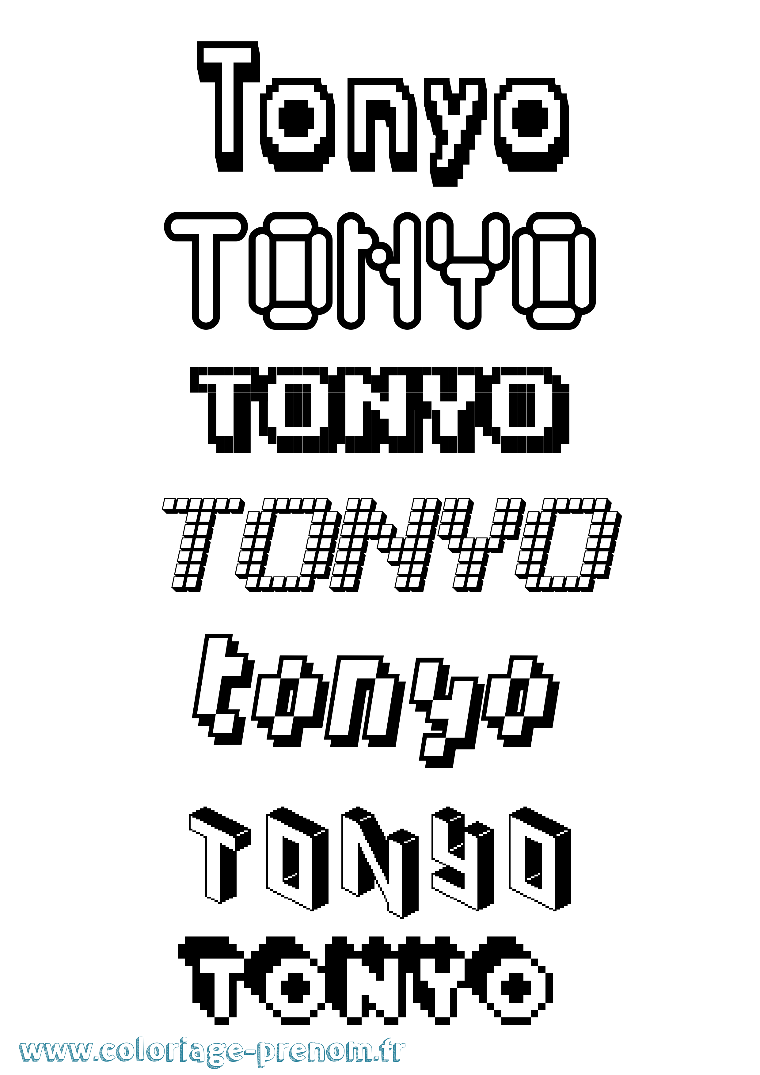Coloriage Tonyo Pixel Coloriage prénom Tonyo Pixel