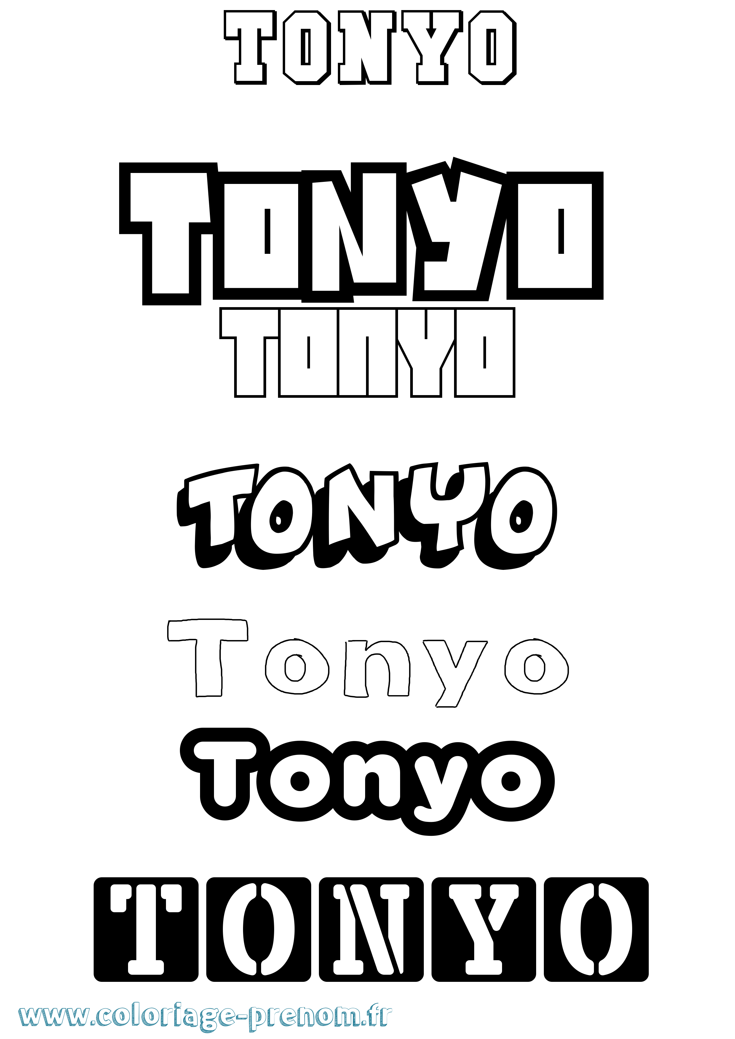 Coloriage Tonyo Simple Coloriage prénom Tonyo Simple