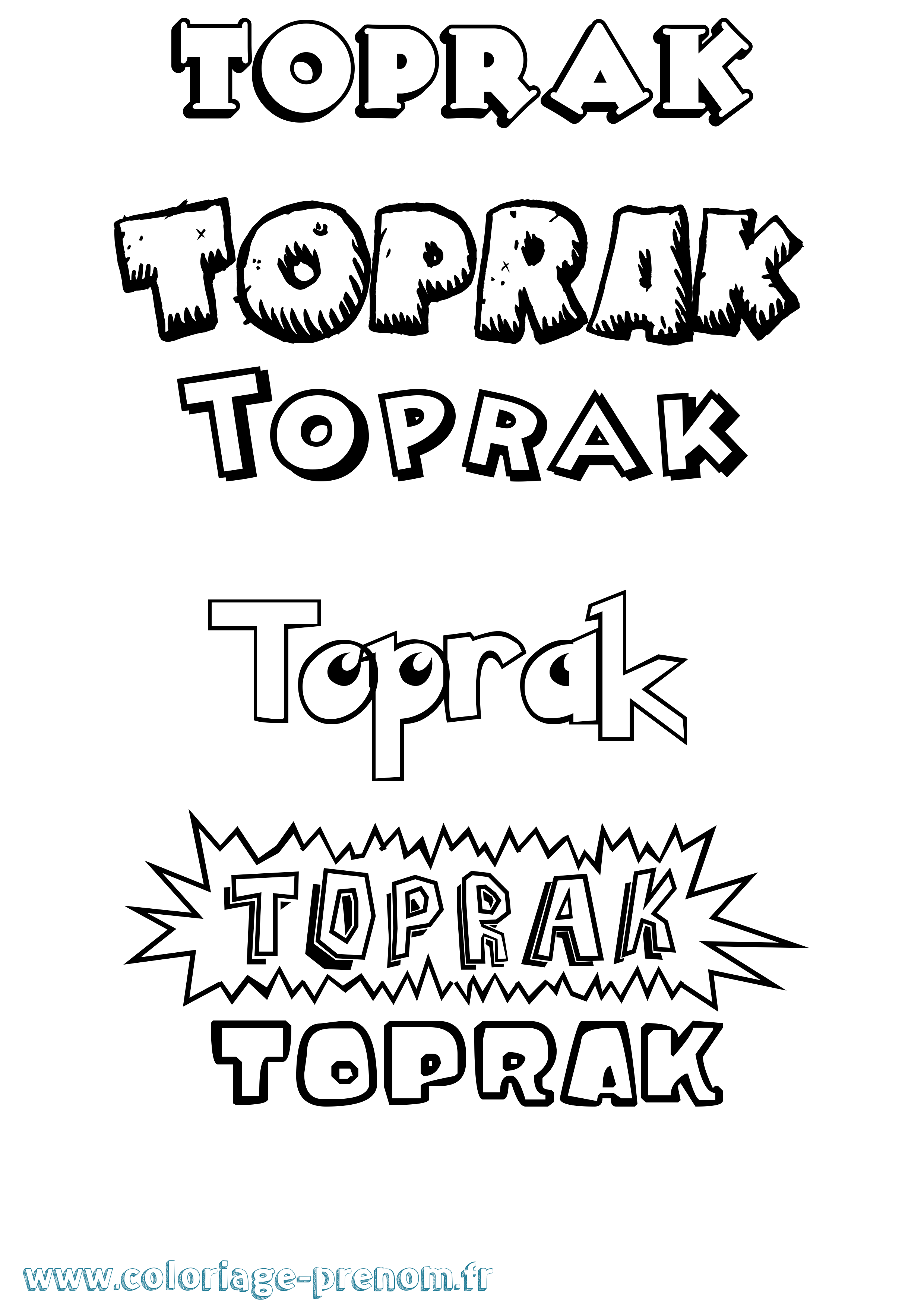 Coloriage Toprak Dessin Animé Coloriage prénom Toprak Dessin Animé