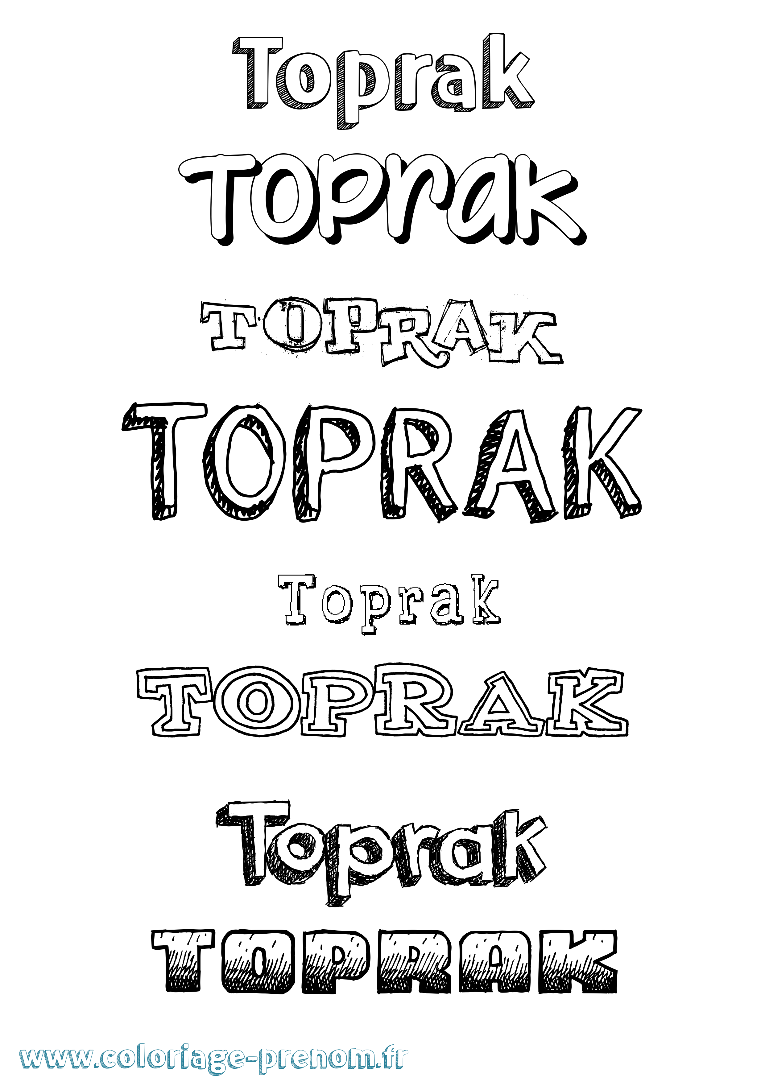 Coloriage Toprak Dessiné Coloriage prénom Toprak Dessiné