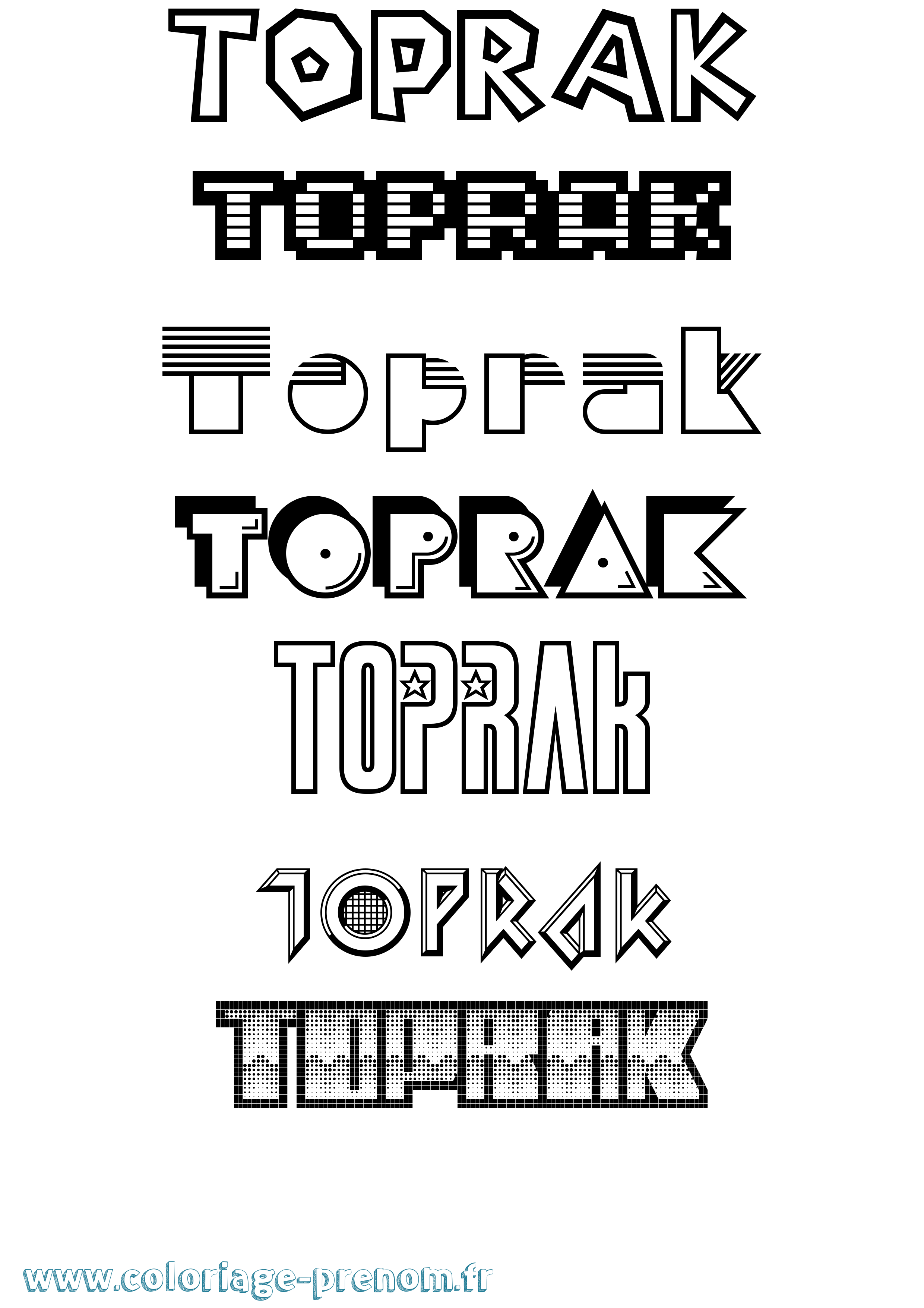 Coloriage Toprak Jeux Vidéos Coloriage prénom Toprak Jeux Vidéos