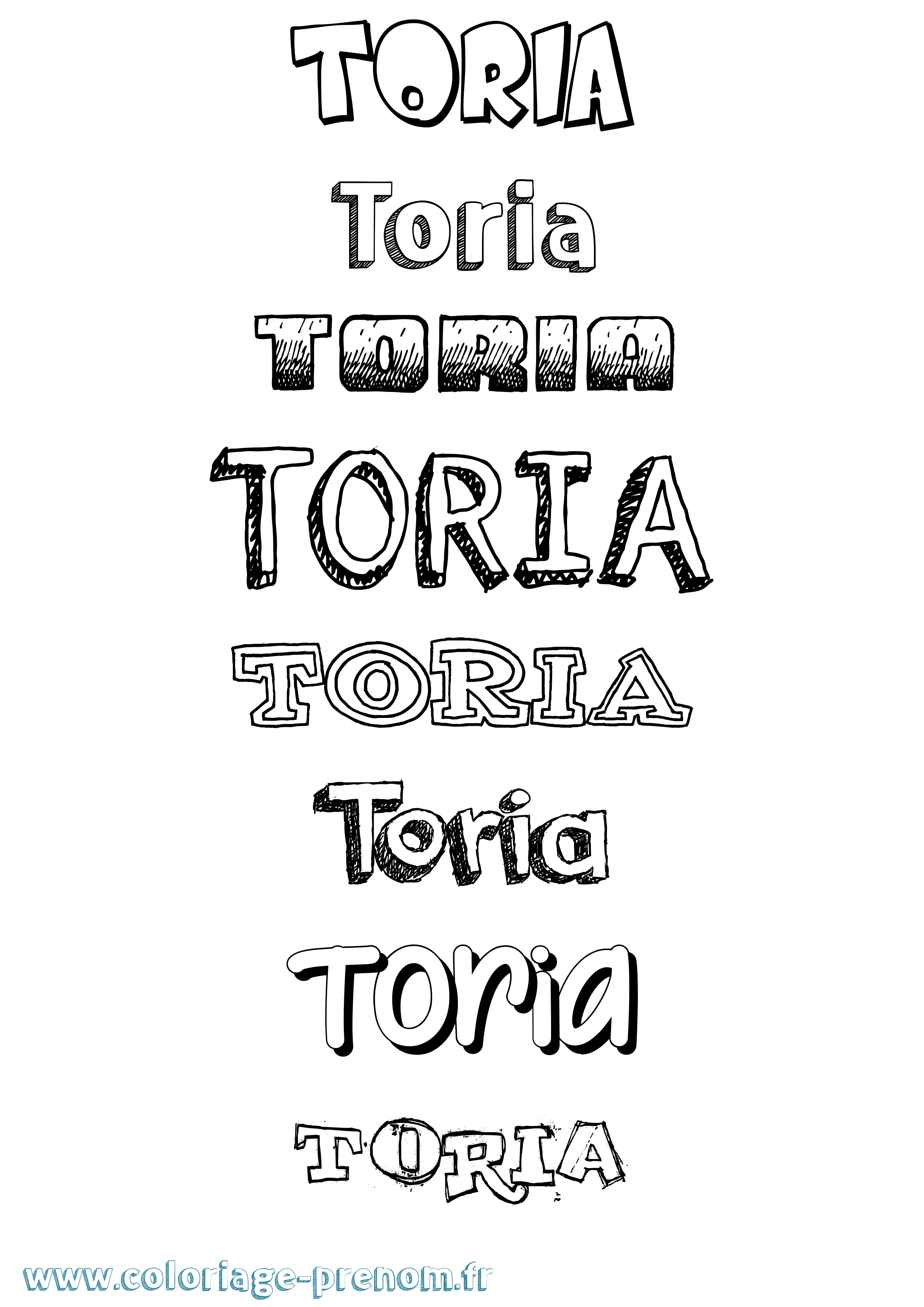 Coloriage Toria Dessiné Coloriage prénom Toria Dessiné
