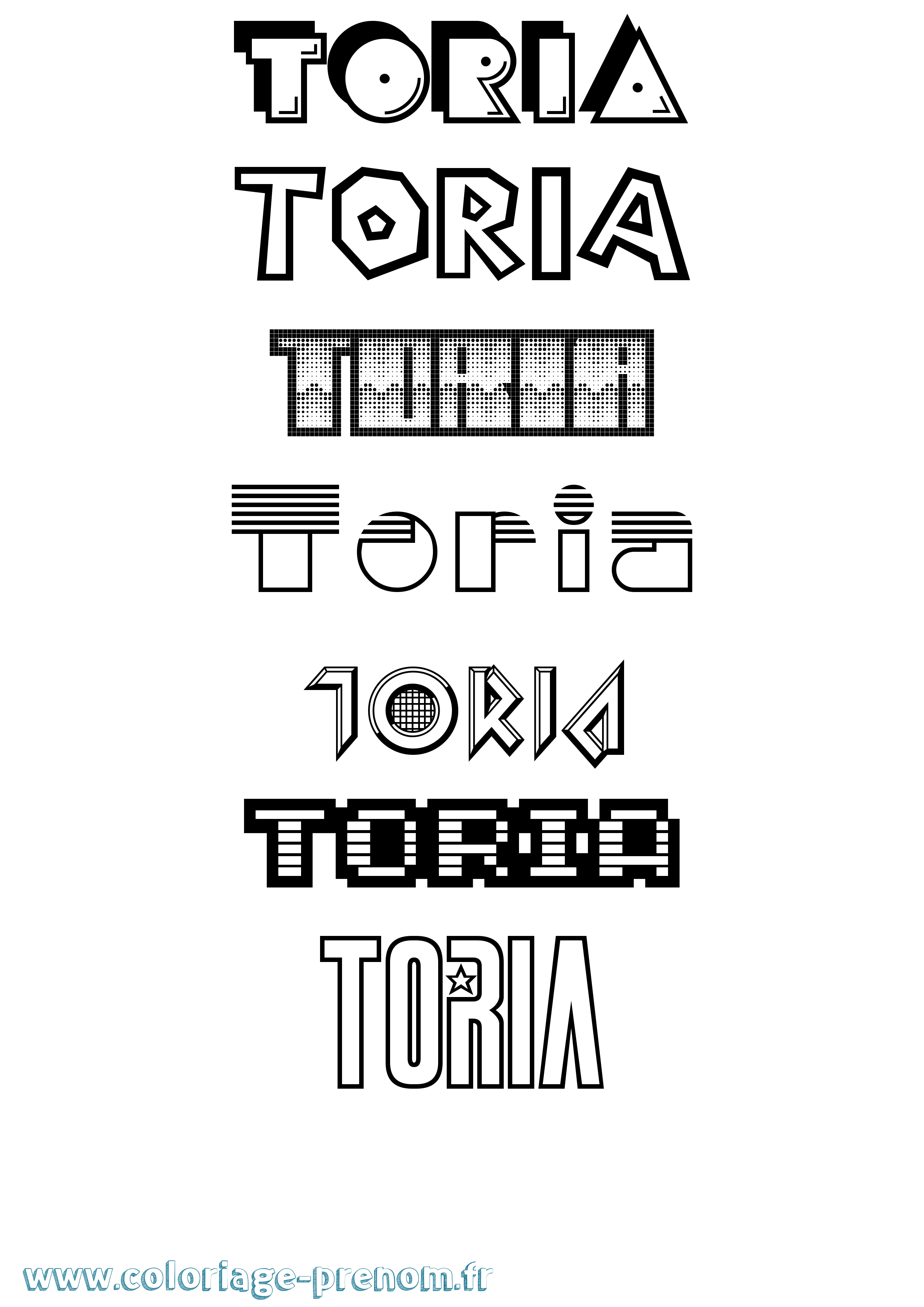 Coloriage Toria Jeux Vidéos Coloriage prénom Toria Jeux Vidéos