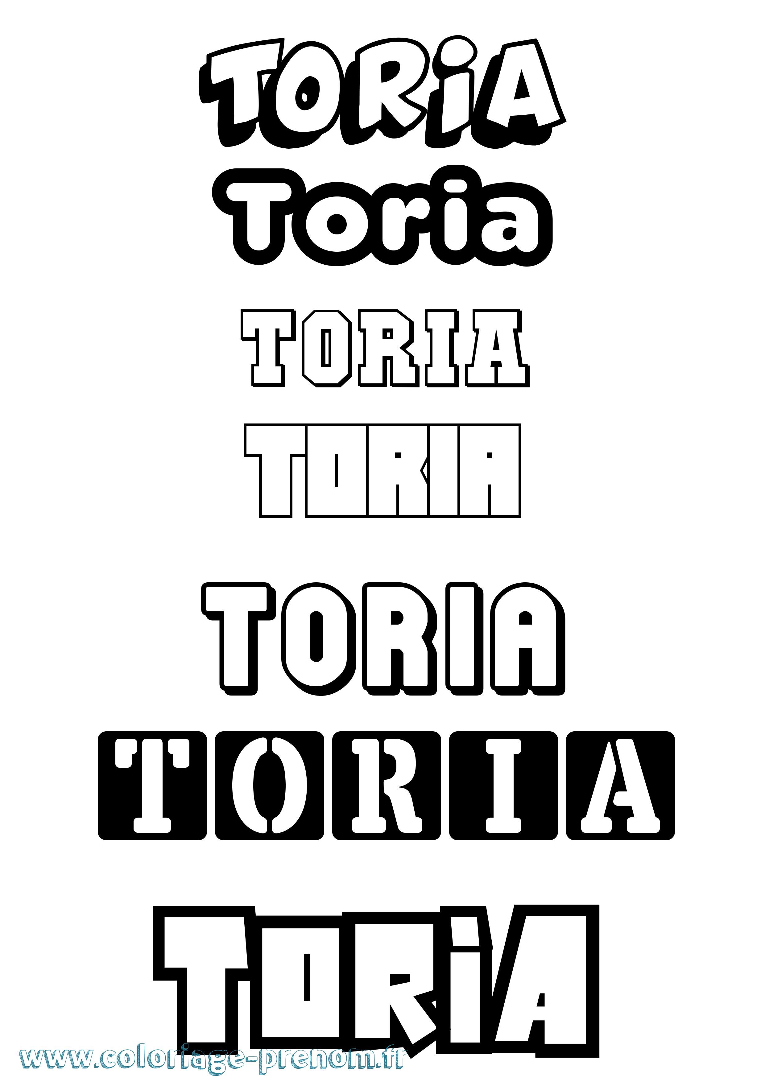 Coloriage Toria Simple Coloriage prénom Toria Simple