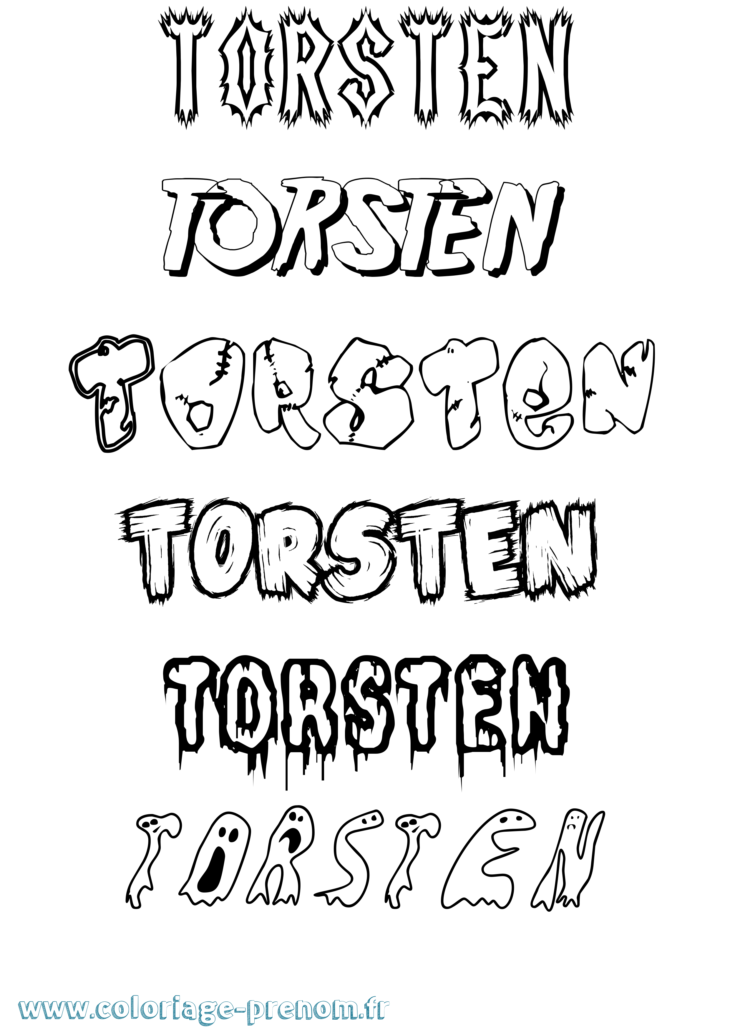 Coloriage Torsten Frisson Coloriage prénom Torsten Frisson