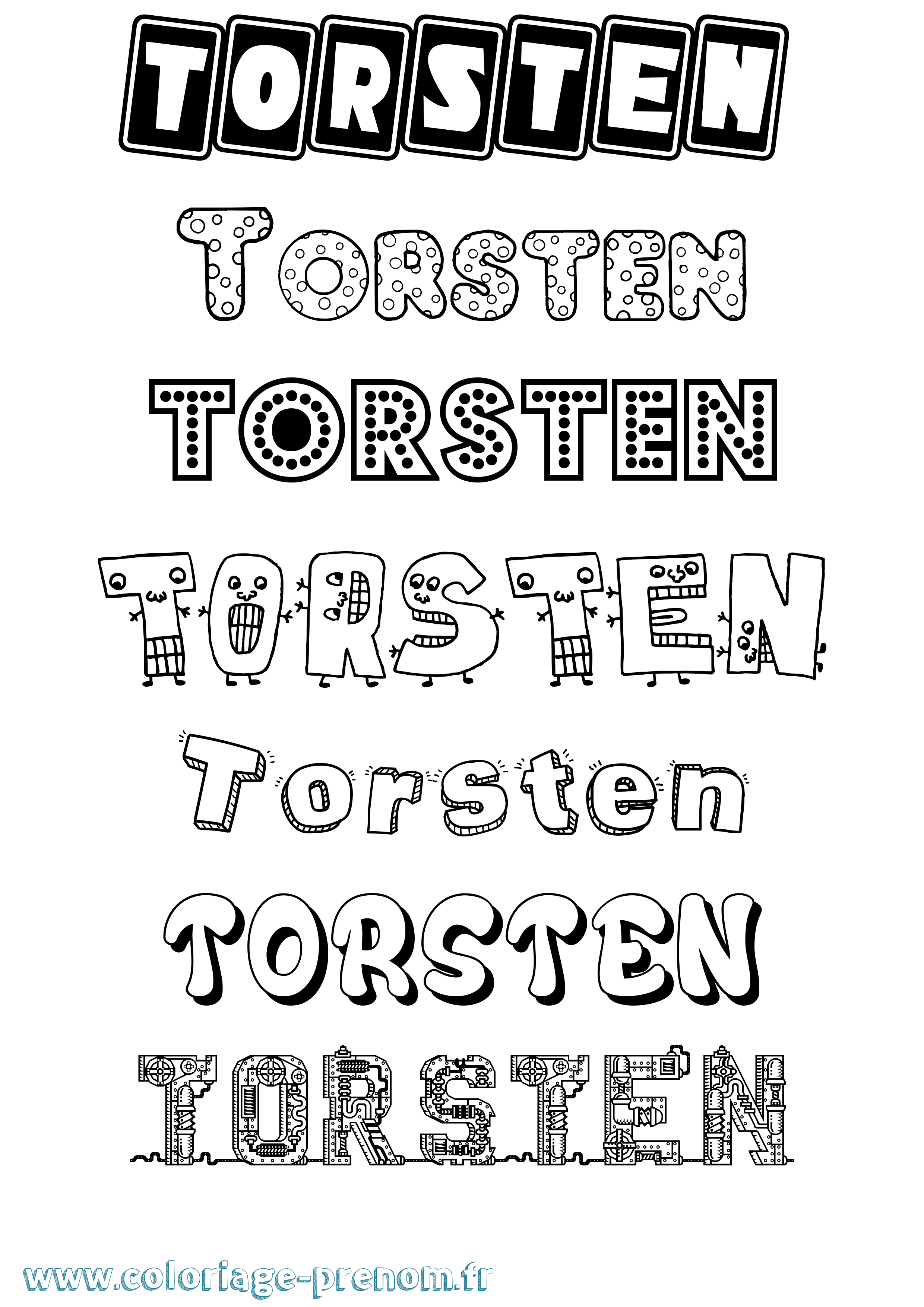 Coloriage Torsten Fun Coloriage prénom Torsten Fun