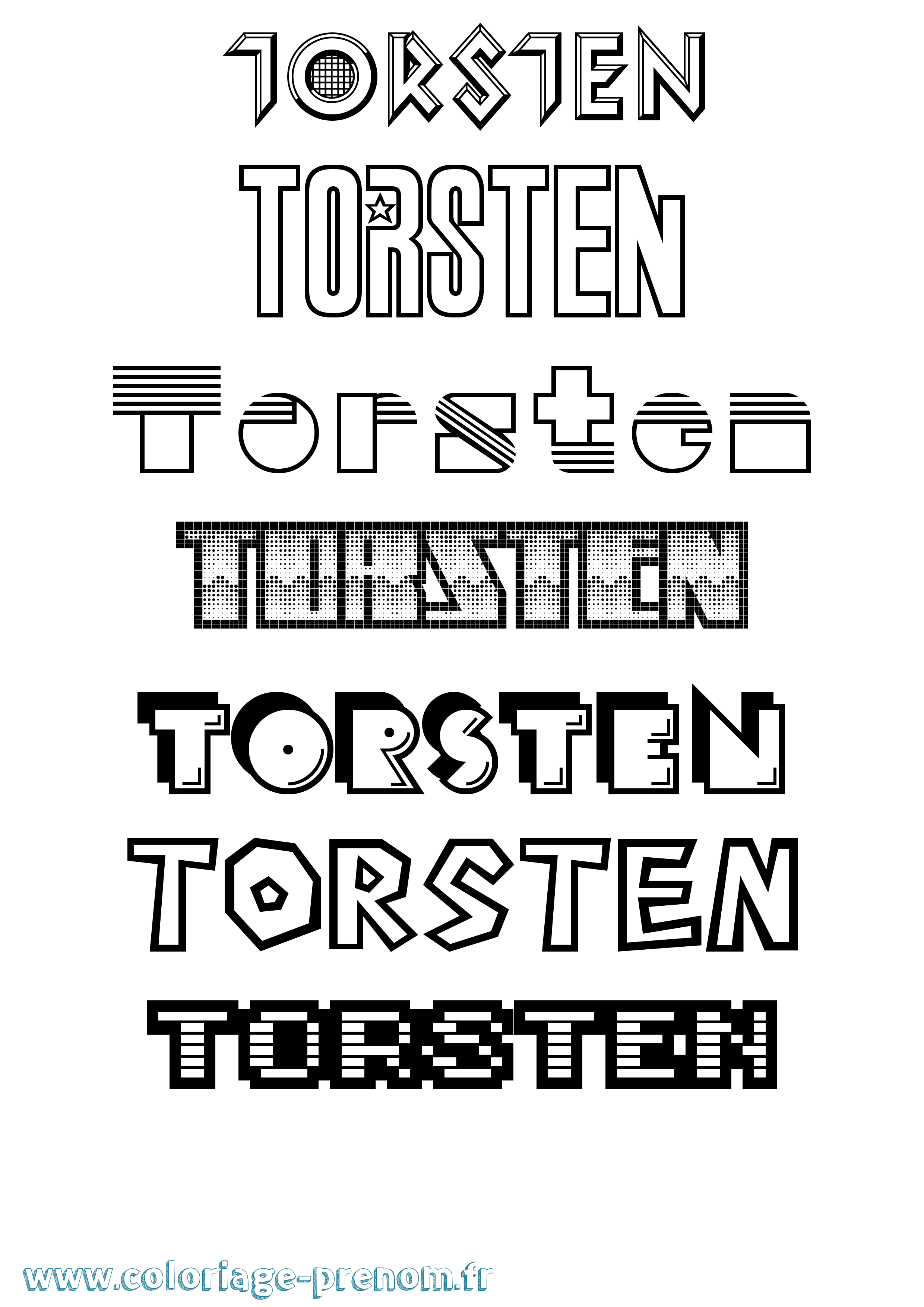 Coloriage Torsten Jeux Vidéos Coloriage prénom Torsten Jeux Vidéos