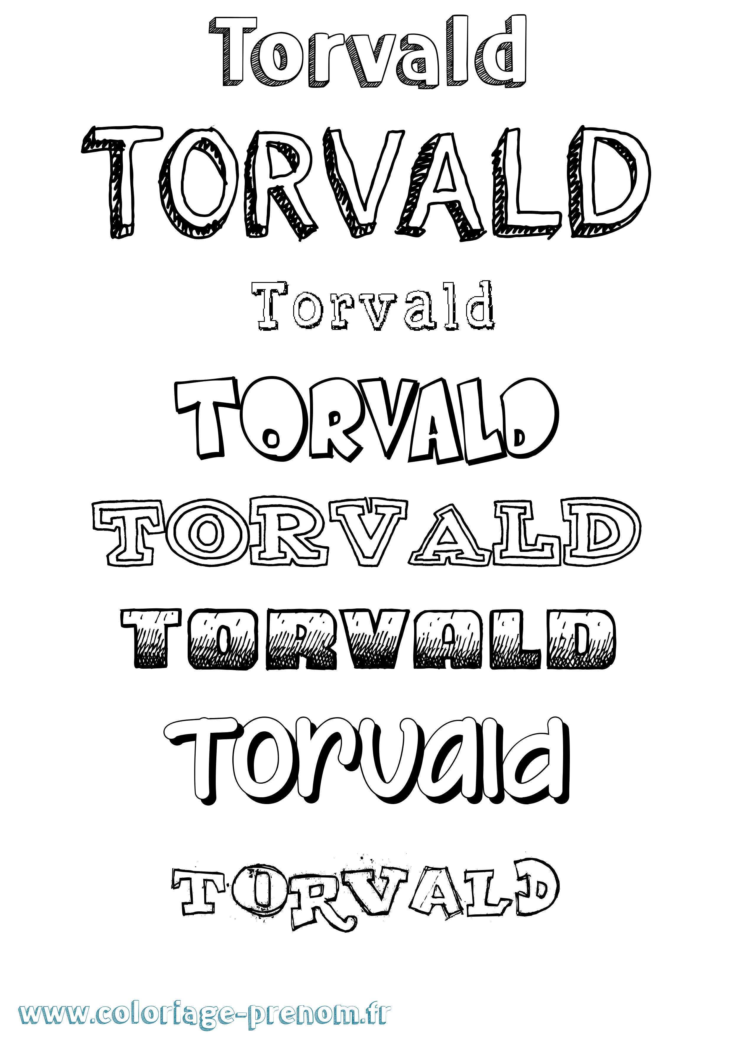 Coloriage Torvald Dessiné Coloriage prénom Torvald Dessiné