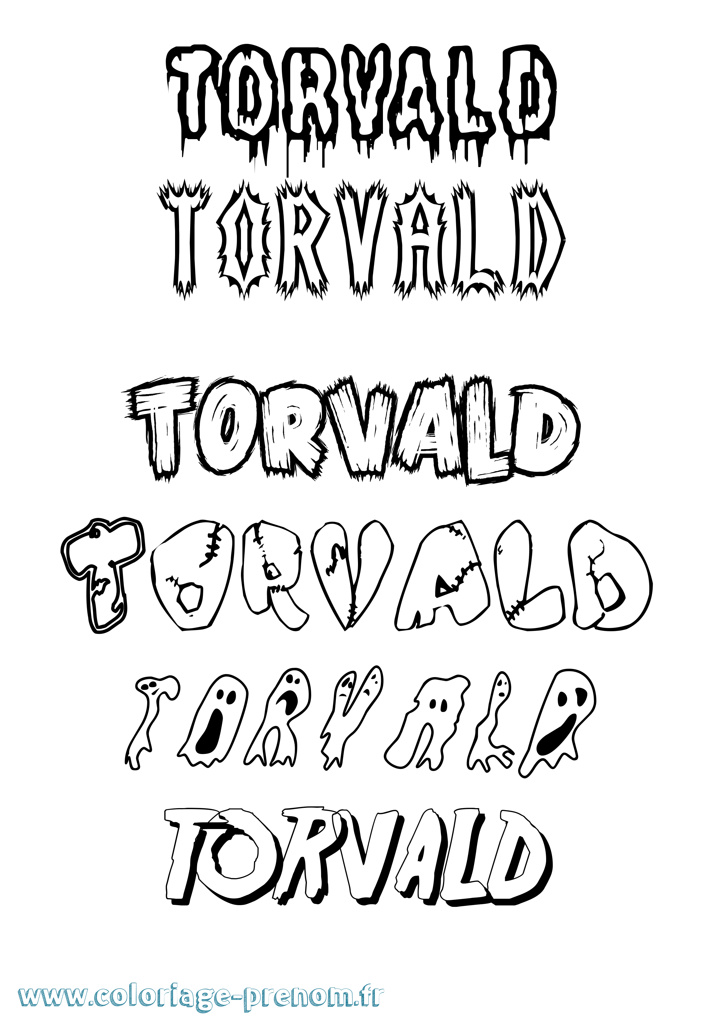 Coloriage Torvald Frisson Coloriage prénom Torvald Frisson