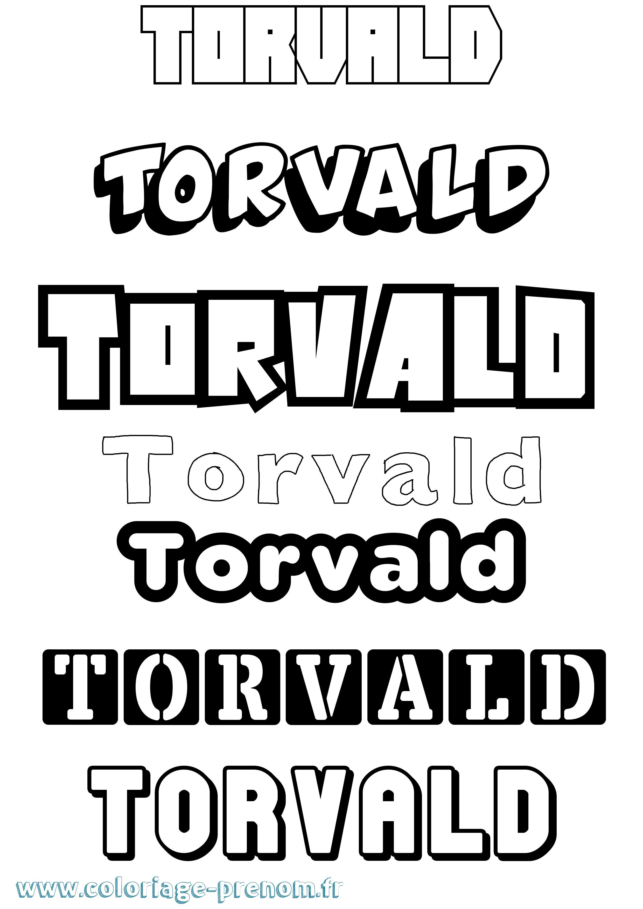 Coloriage Torvald Simple Coloriage prénom Torvald Simple