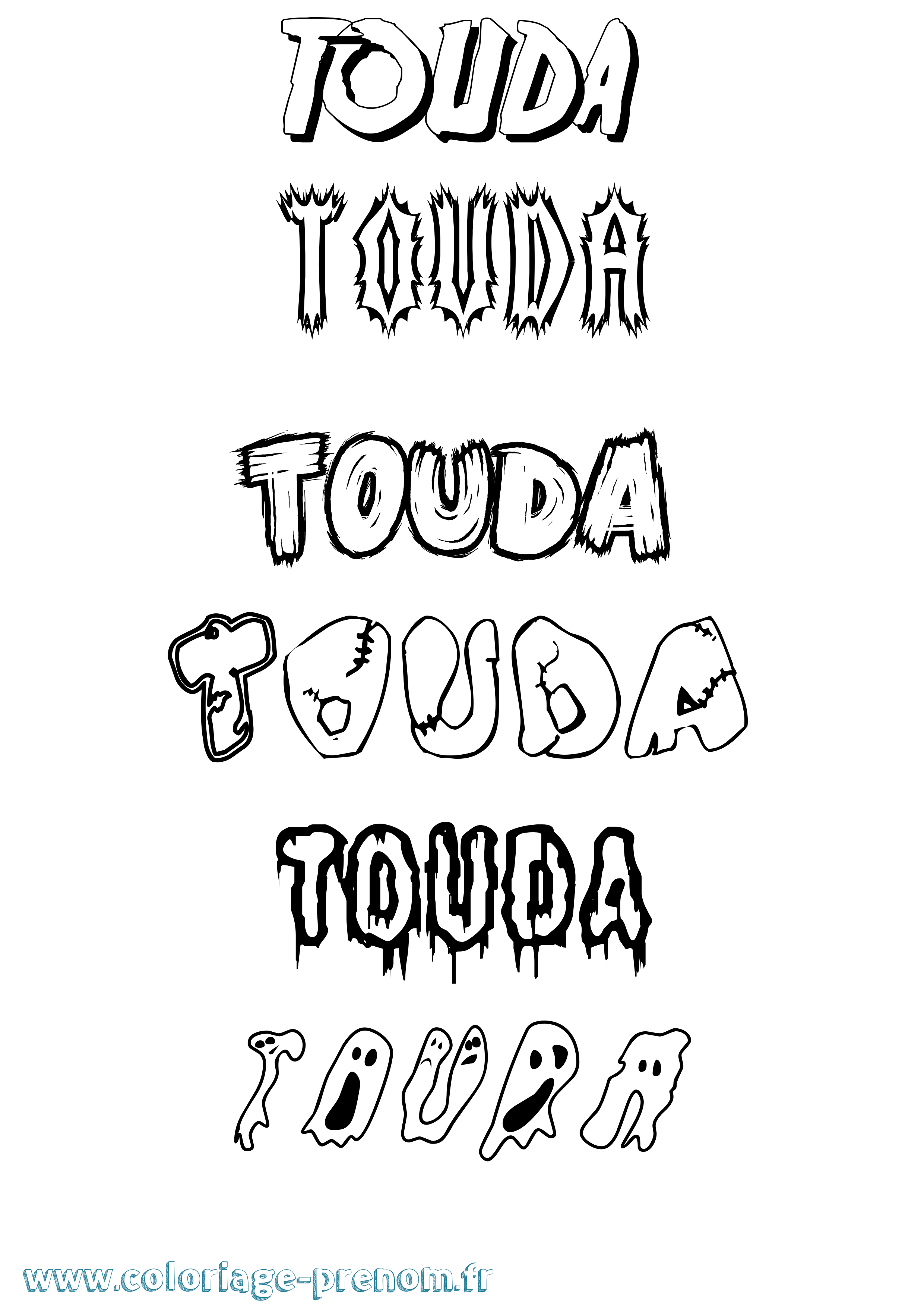 Coloriage Touda Frisson Coloriage prénom Touda Frisson