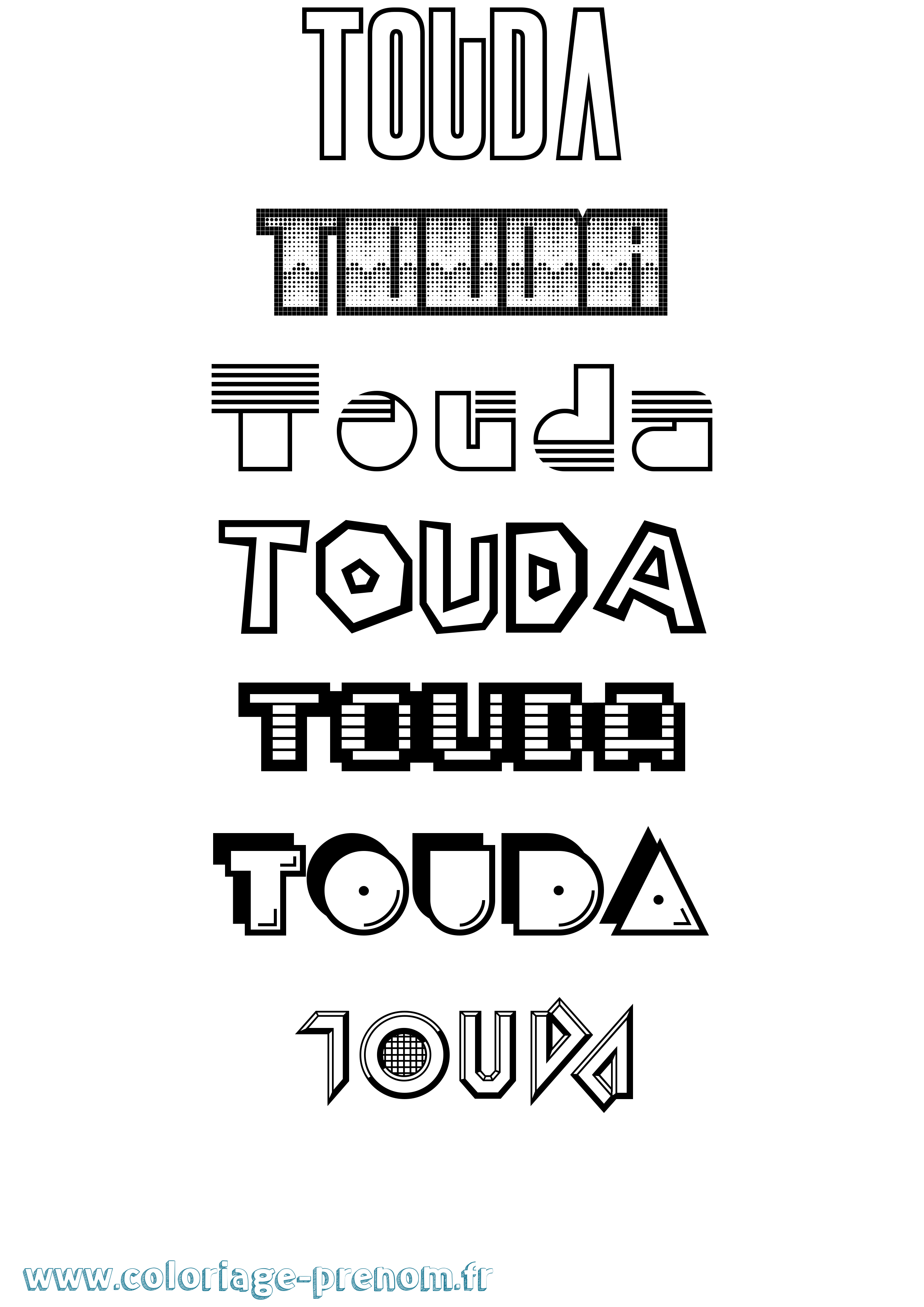 Coloriage Touda Jeux Vidéos Coloriage prénom Touda Jeux Vidéos