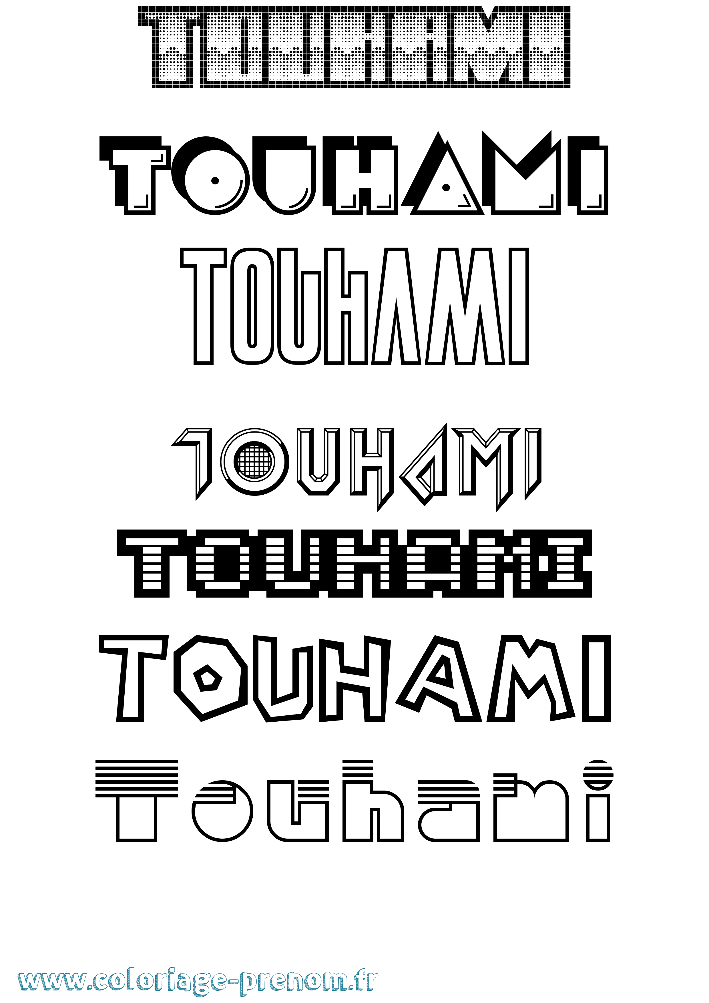 Coloriage Touhami Jeux Vidéos Coloriage prénom Touhami Jeux Vidéos