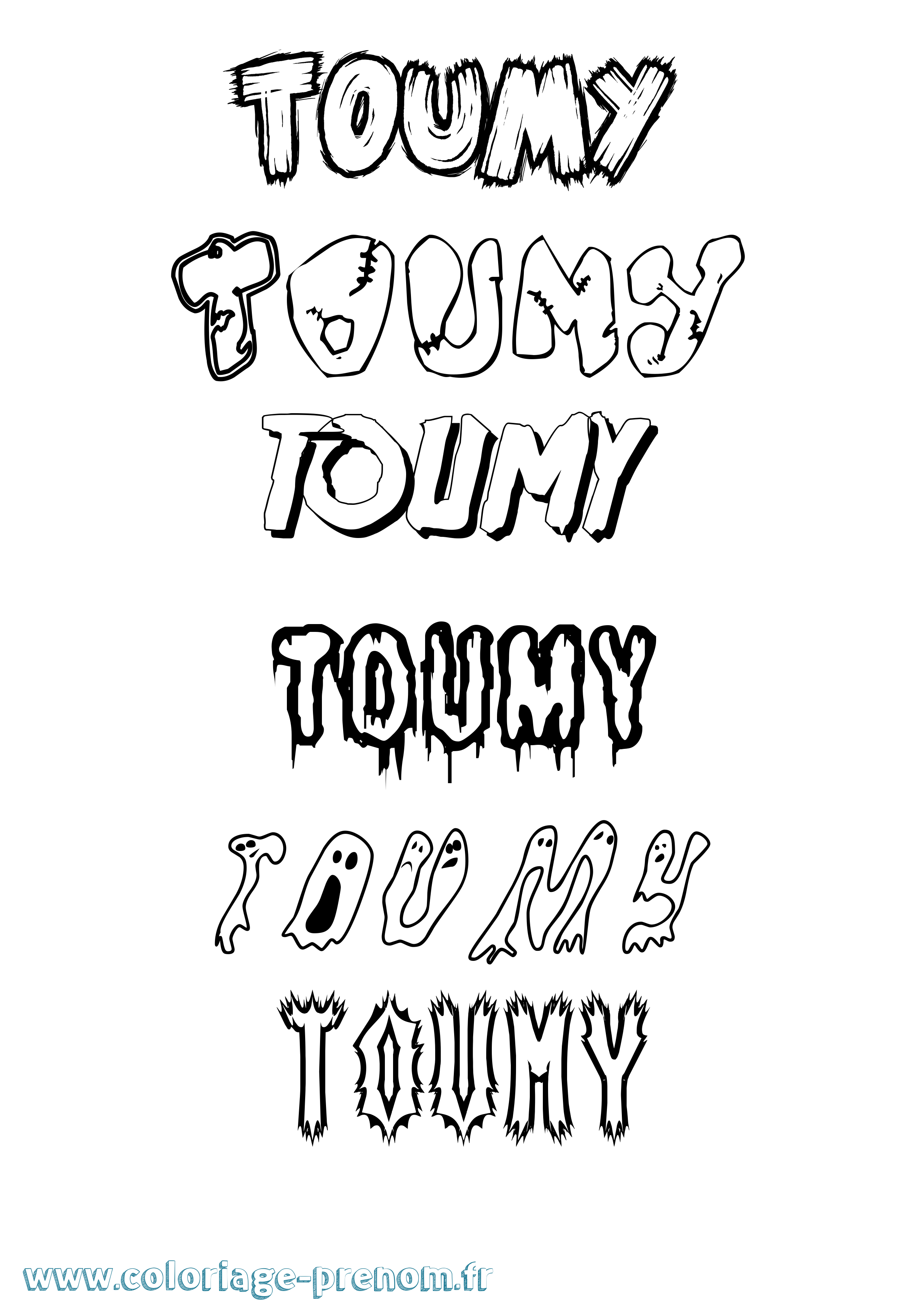 Coloriage Toumy Frisson Coloriage prénom Toumy Frisson