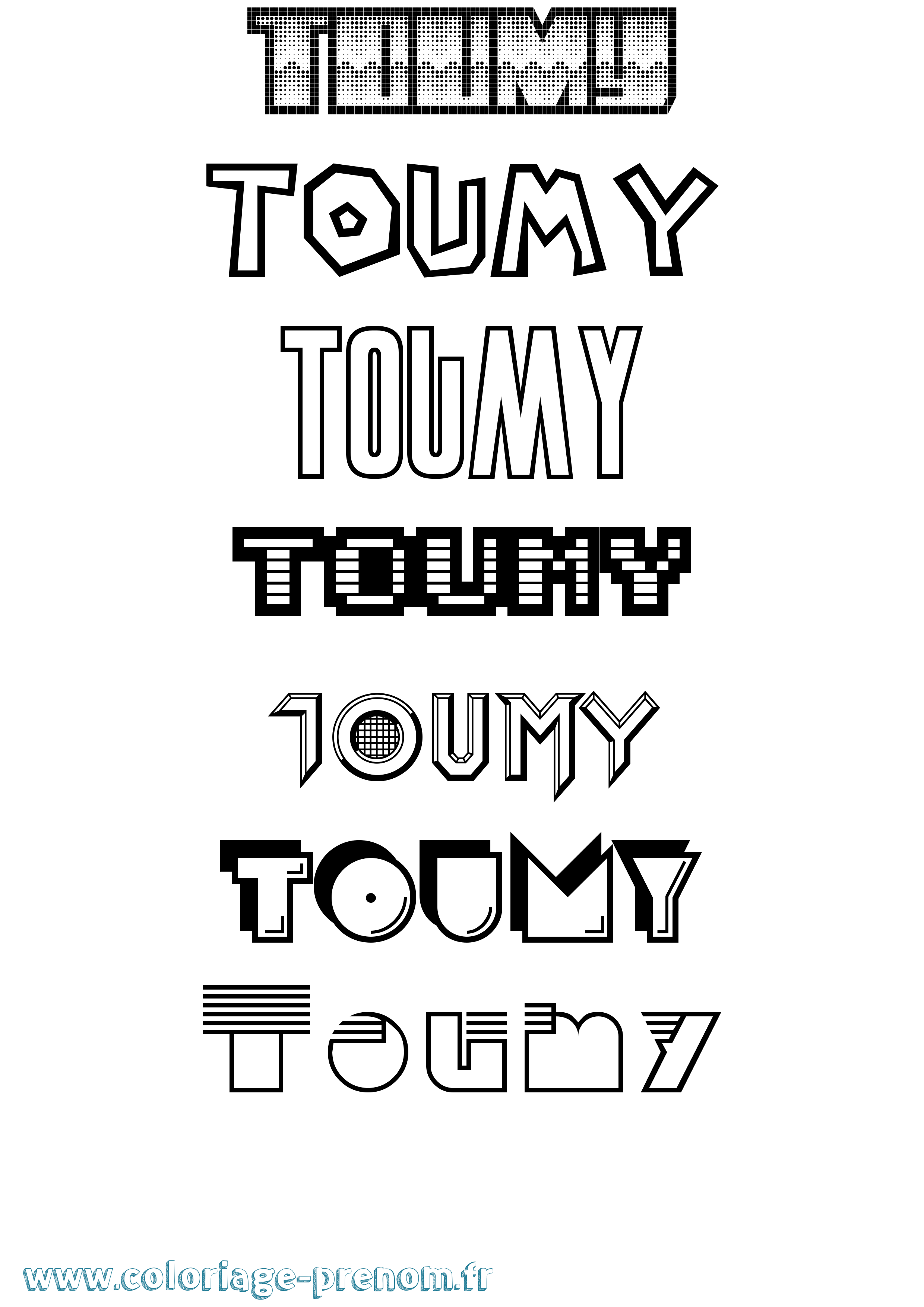 Coloriage Toumy Jeux Vidéos Coloriage prénom Toumy Jeux Vidéos