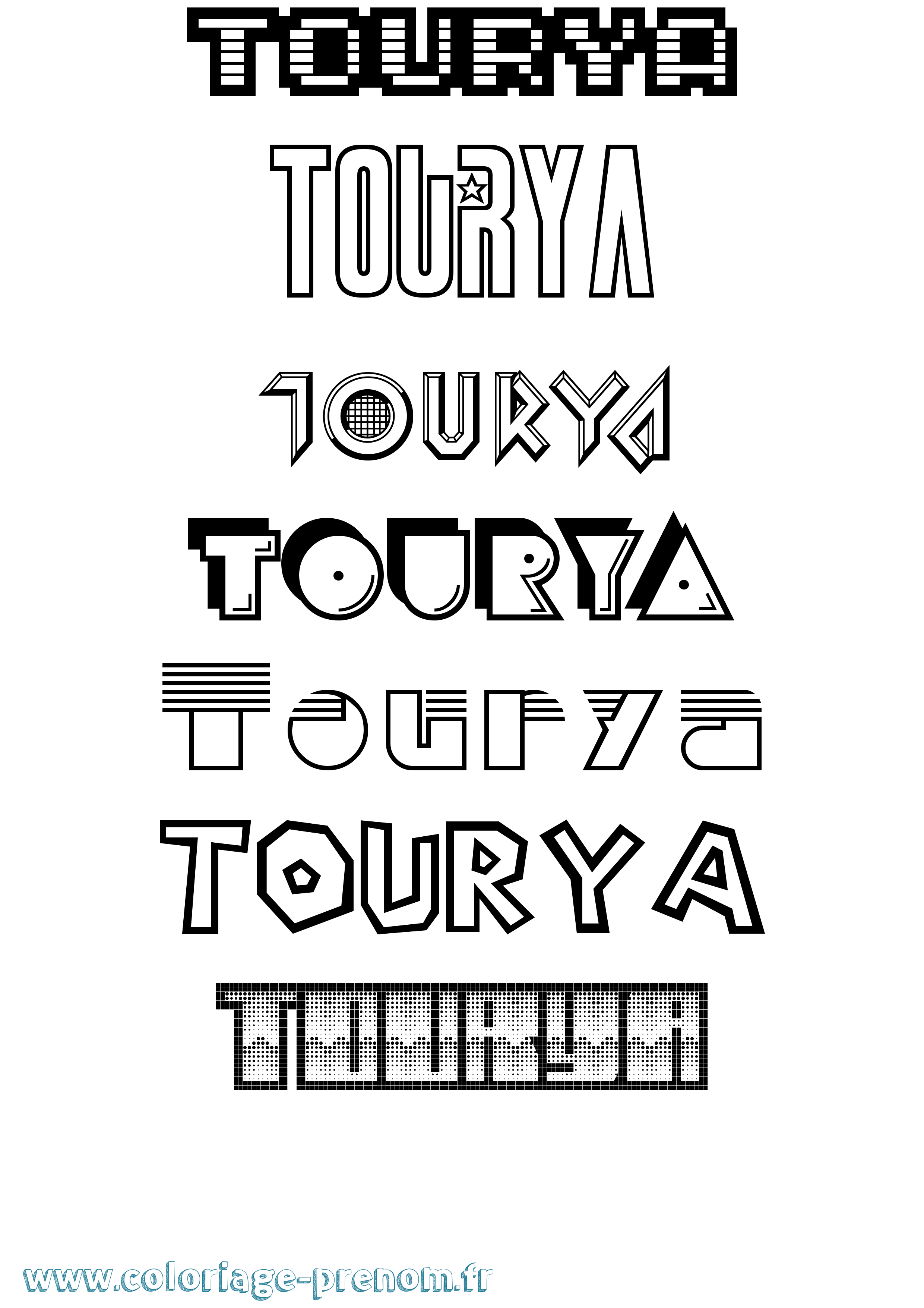 Coloriage Tourya Jeux Vidéos Coloriage prénom Tourya Jeux Vidéos