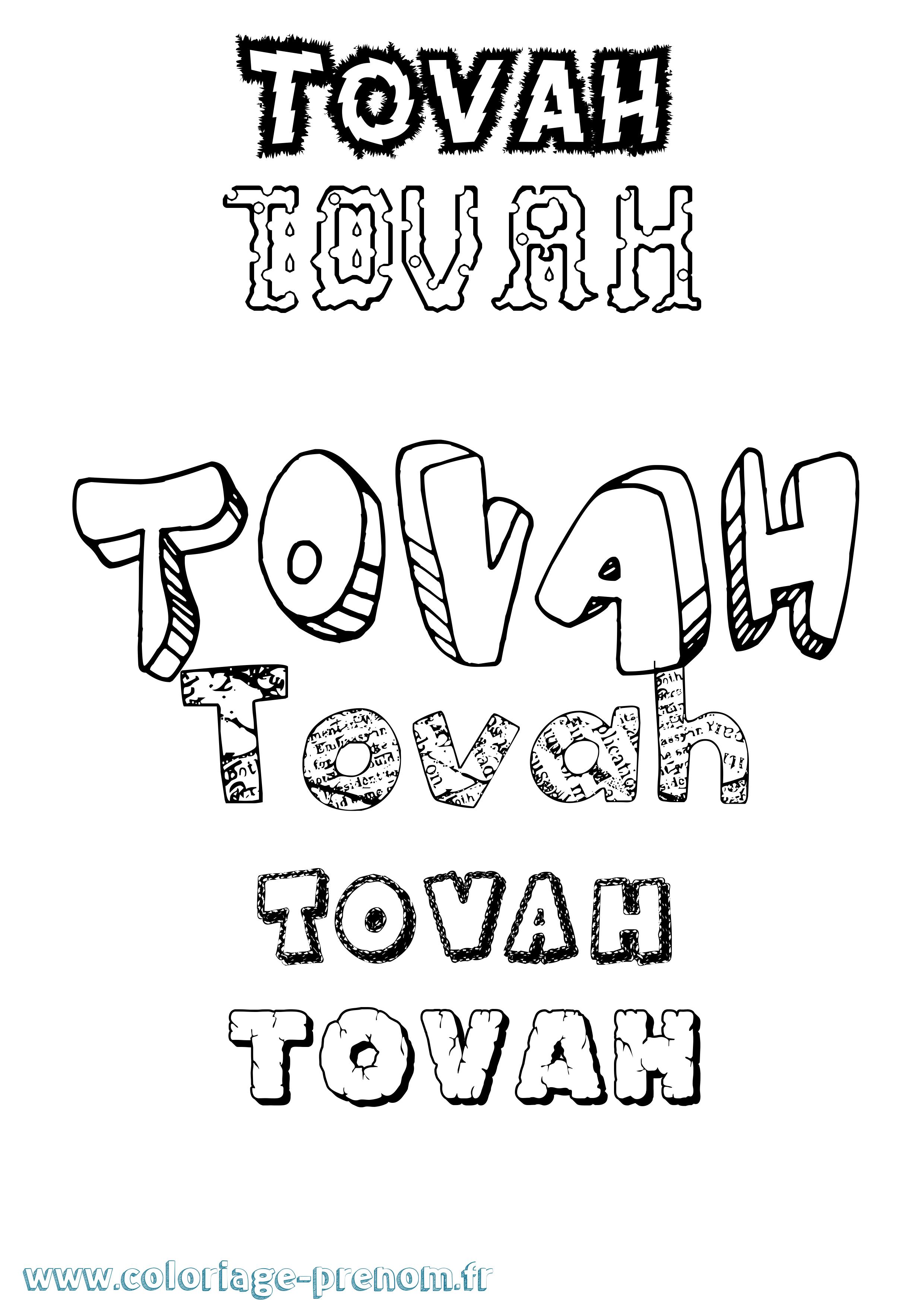 Coloriage Tovah Destructuré Coloriage prénom Tovah Destructuré