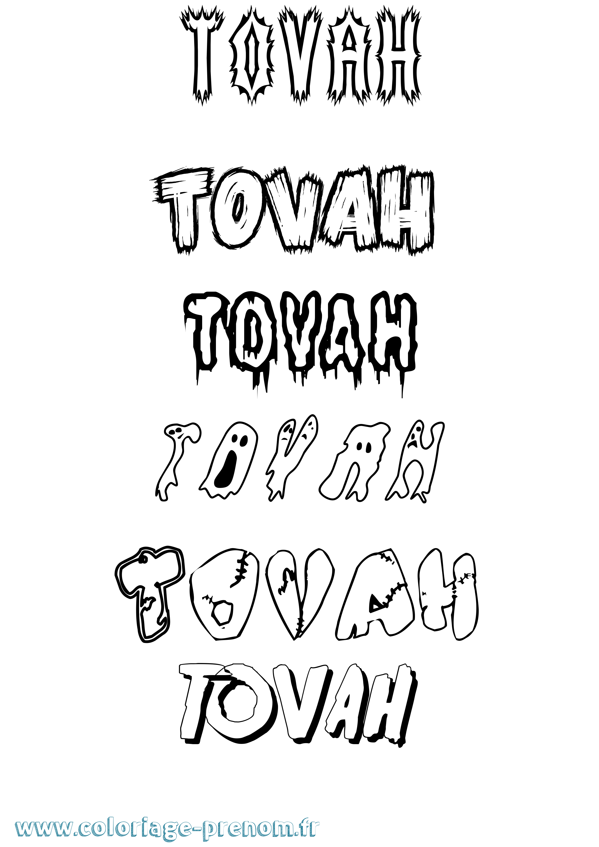 Coloriage Tovah Frisson Coloriage prénom Tovah Frisson