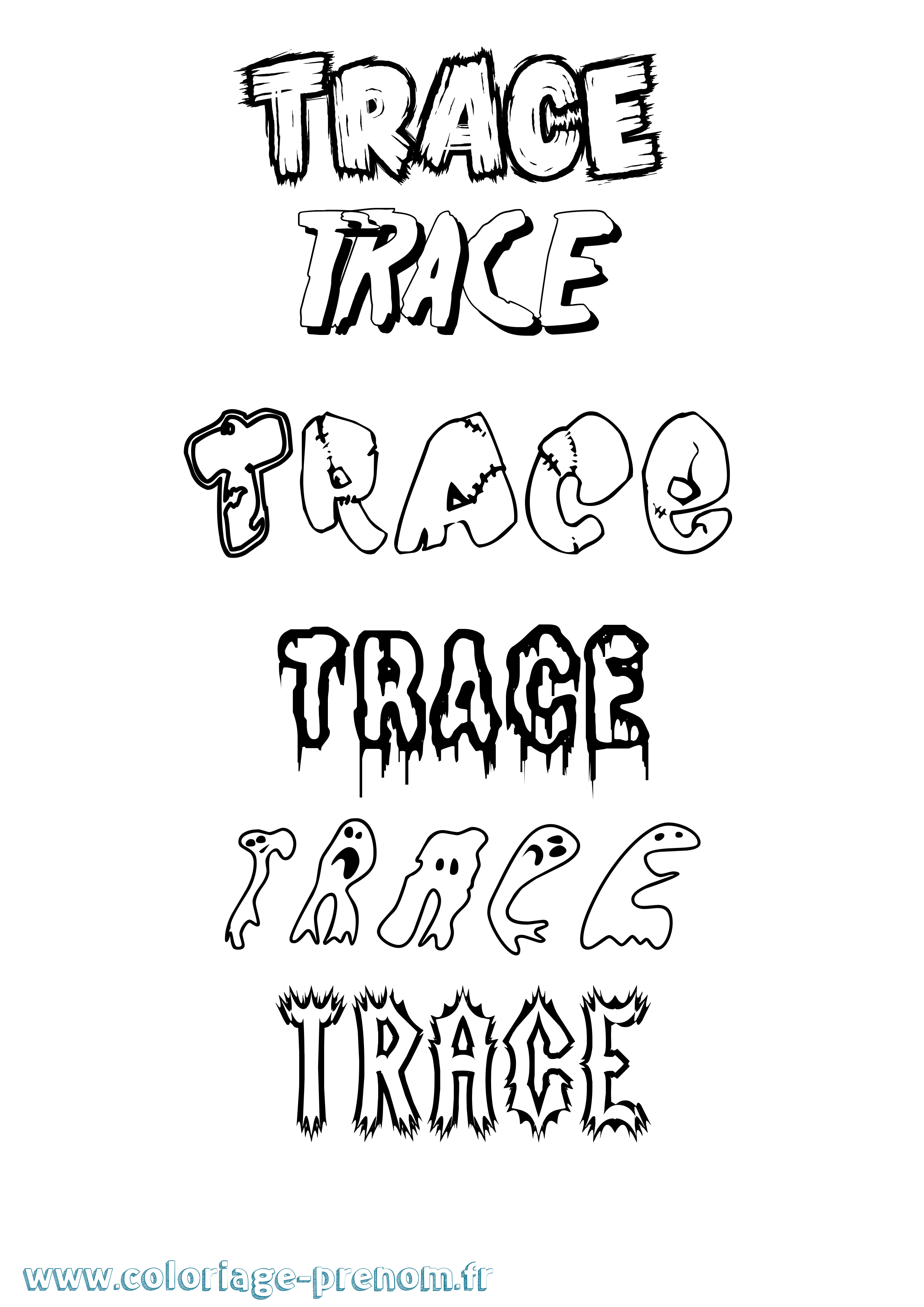 Coloriage Trace Frisson Coloriage prénom Trace Frisson