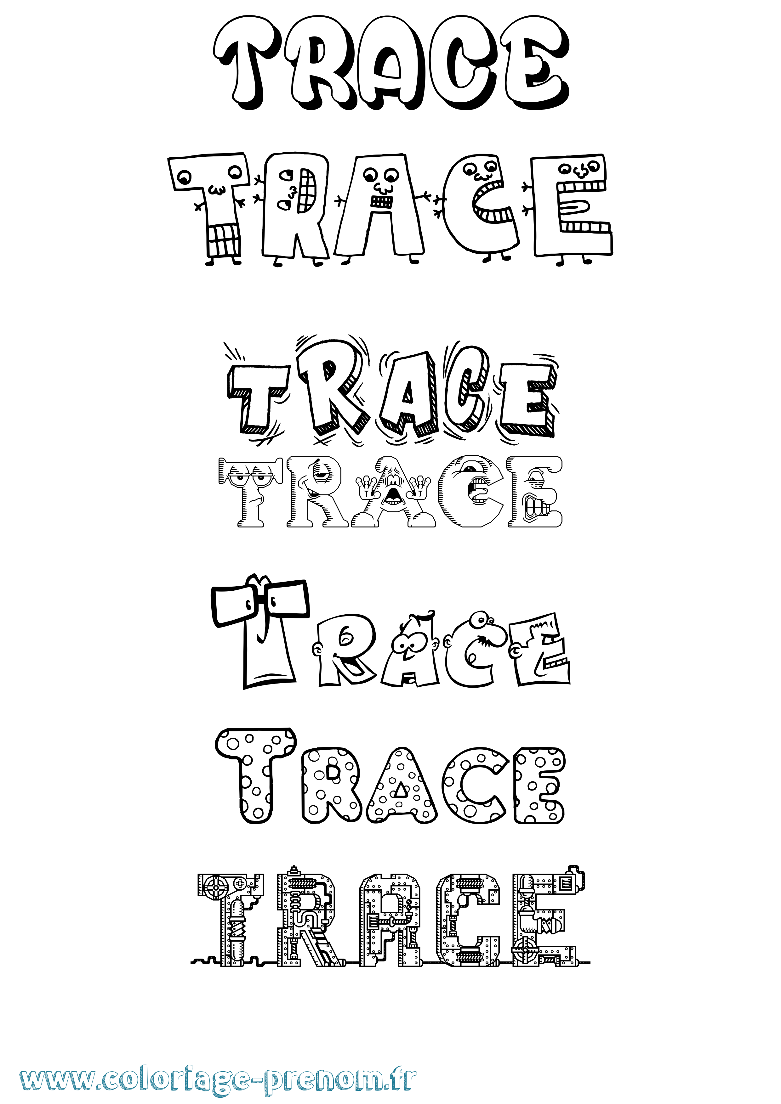 Coloriage Trace Fun Coloriage prénom Trace Fun