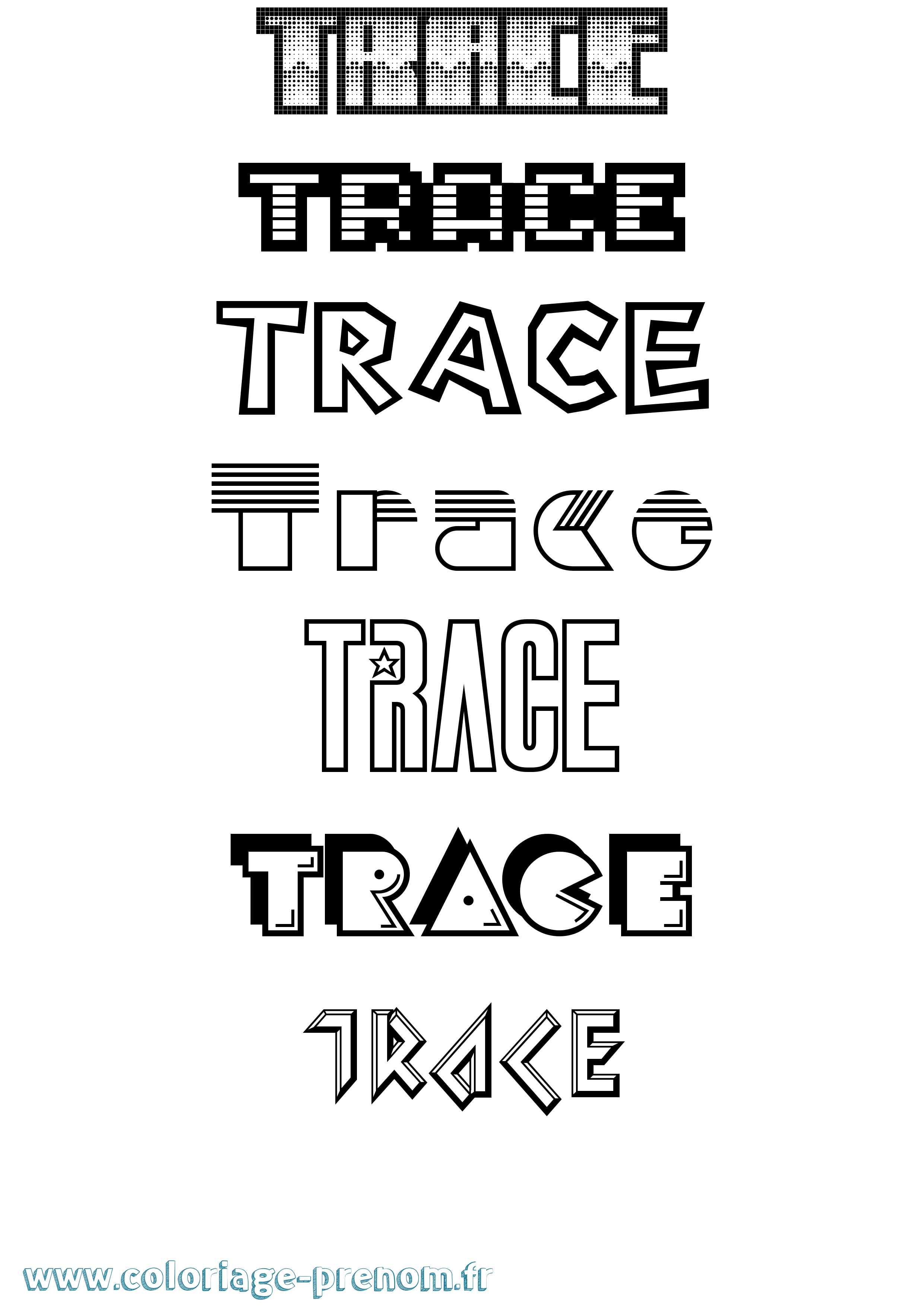 Coloriage Trace Jeux Vidéos Coloriage prénom Trace Jeux Vidéos