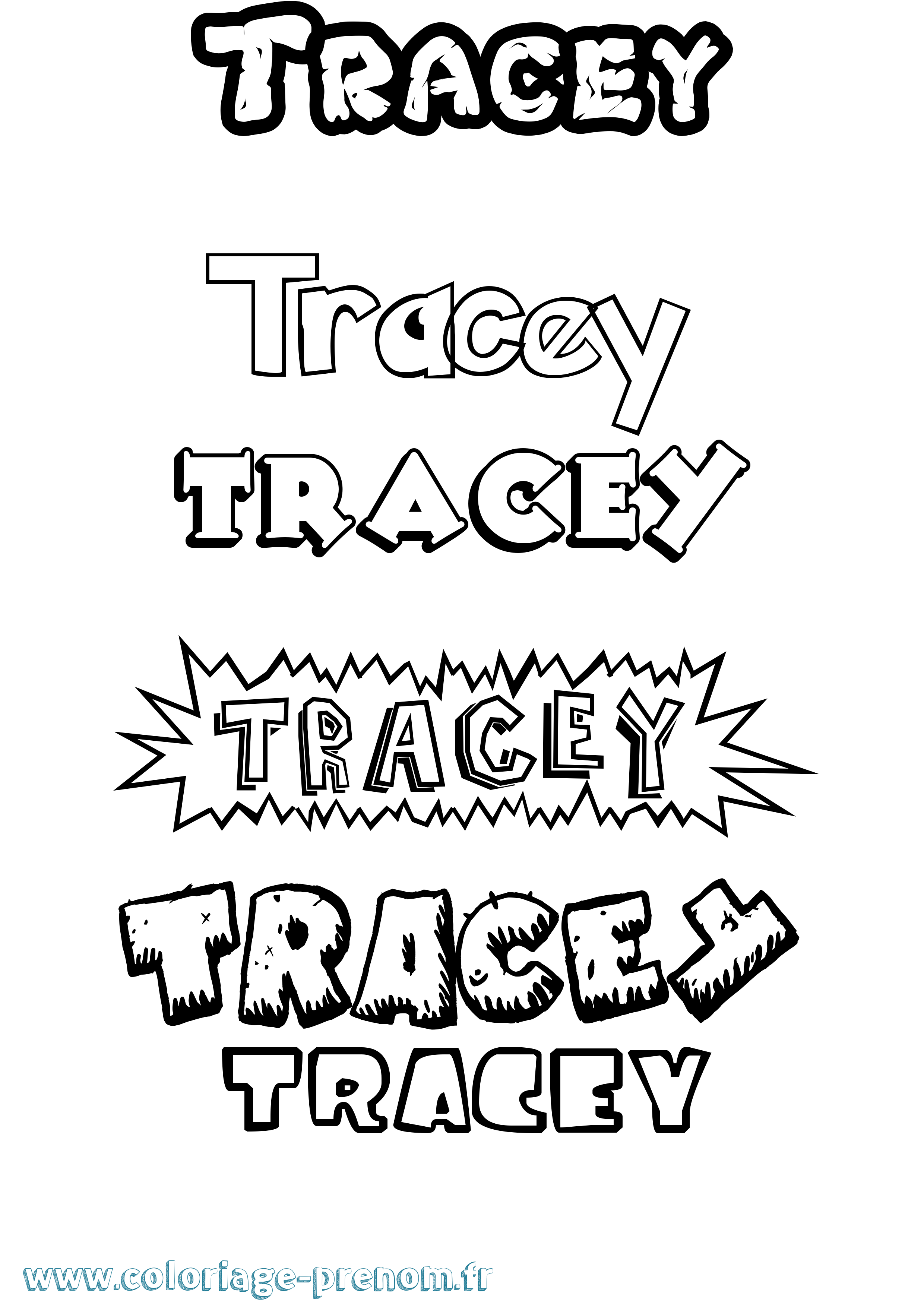Coloriage Tracey Dessin Animé Coloriage prénom Tracey Dessin Animé