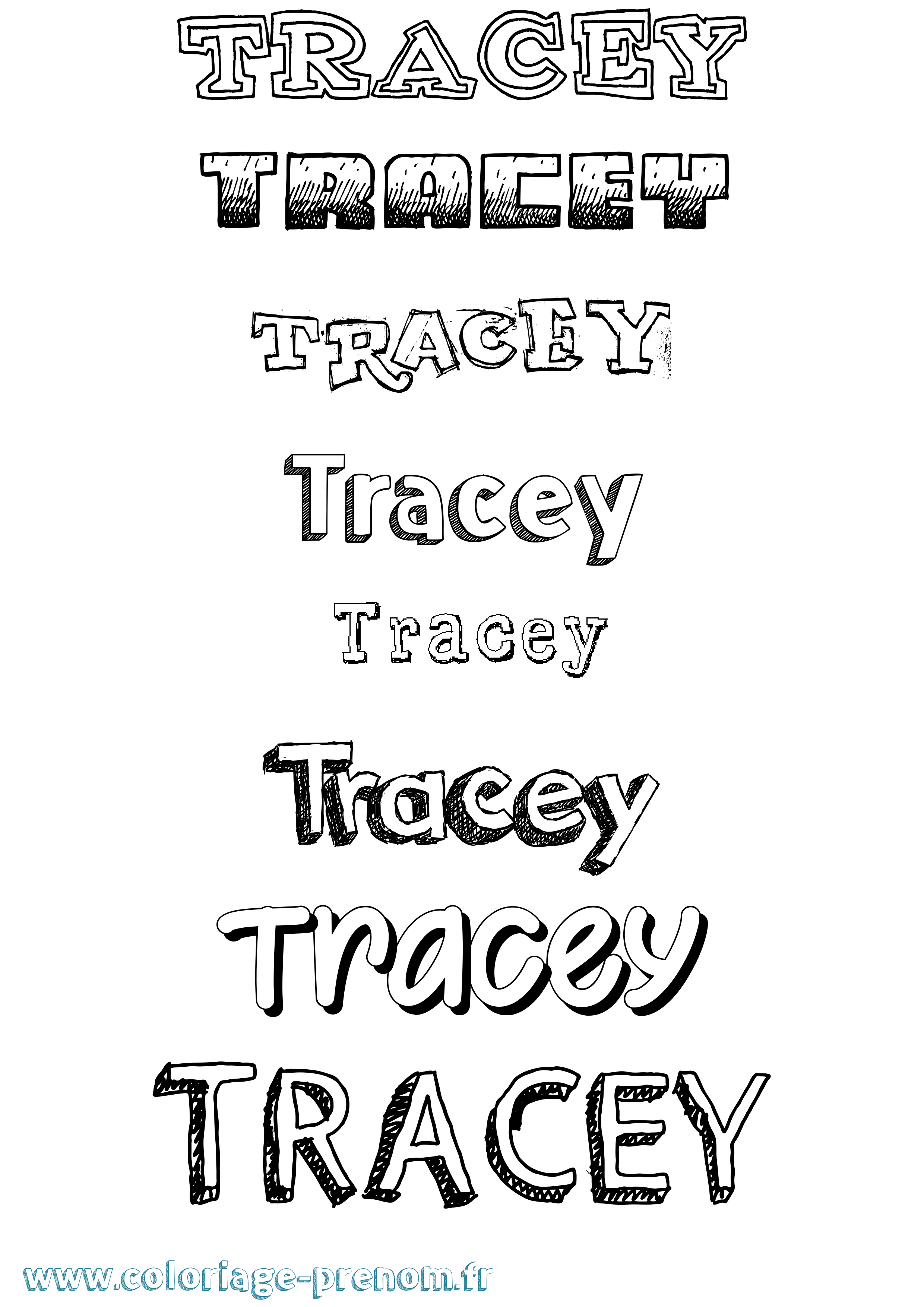 Coloriage Tracey Dessiné Coloriage prénom Tracey Dessiné