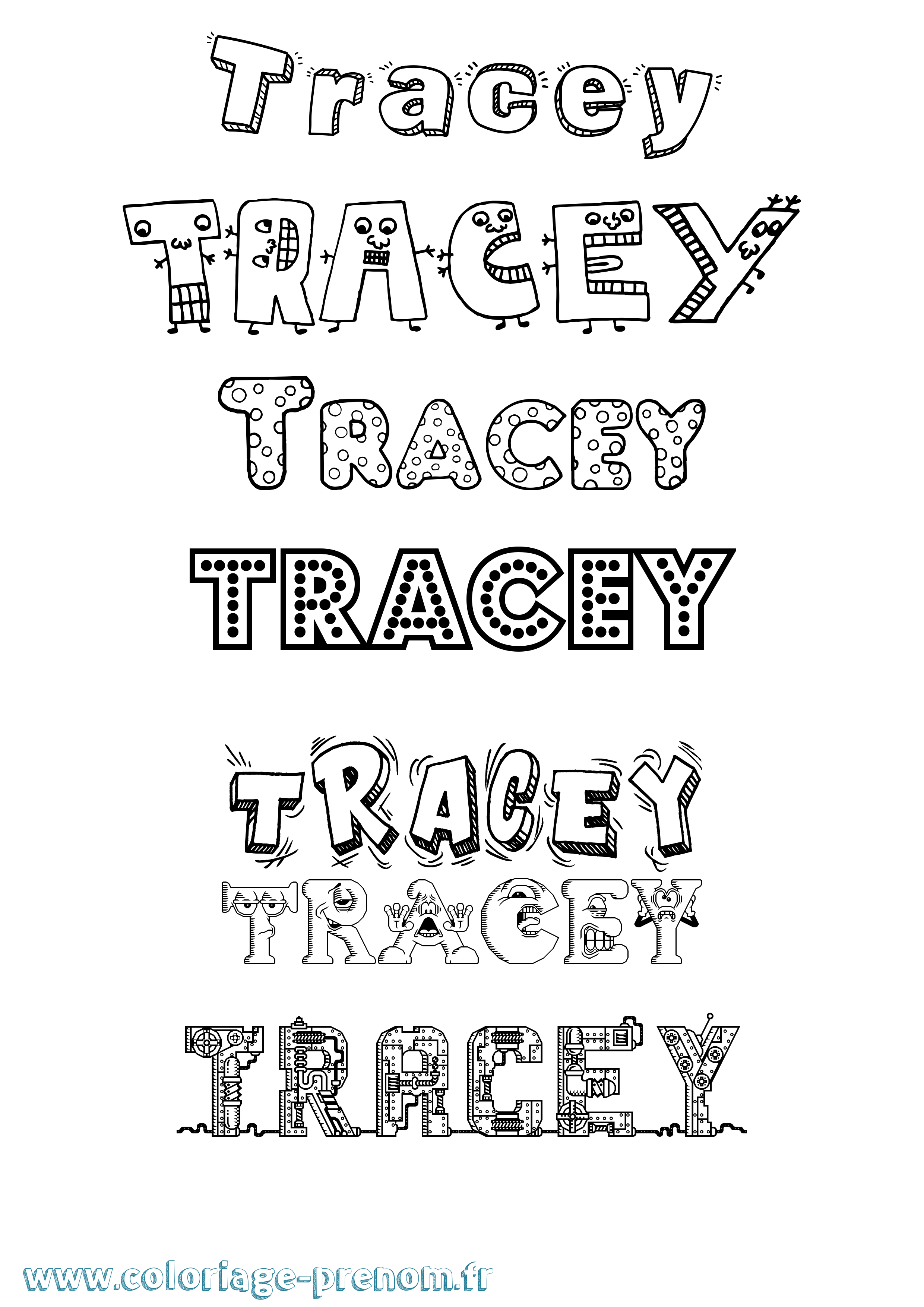 Coloriage Tracey Fun Coloriage prénom Tracey Fun