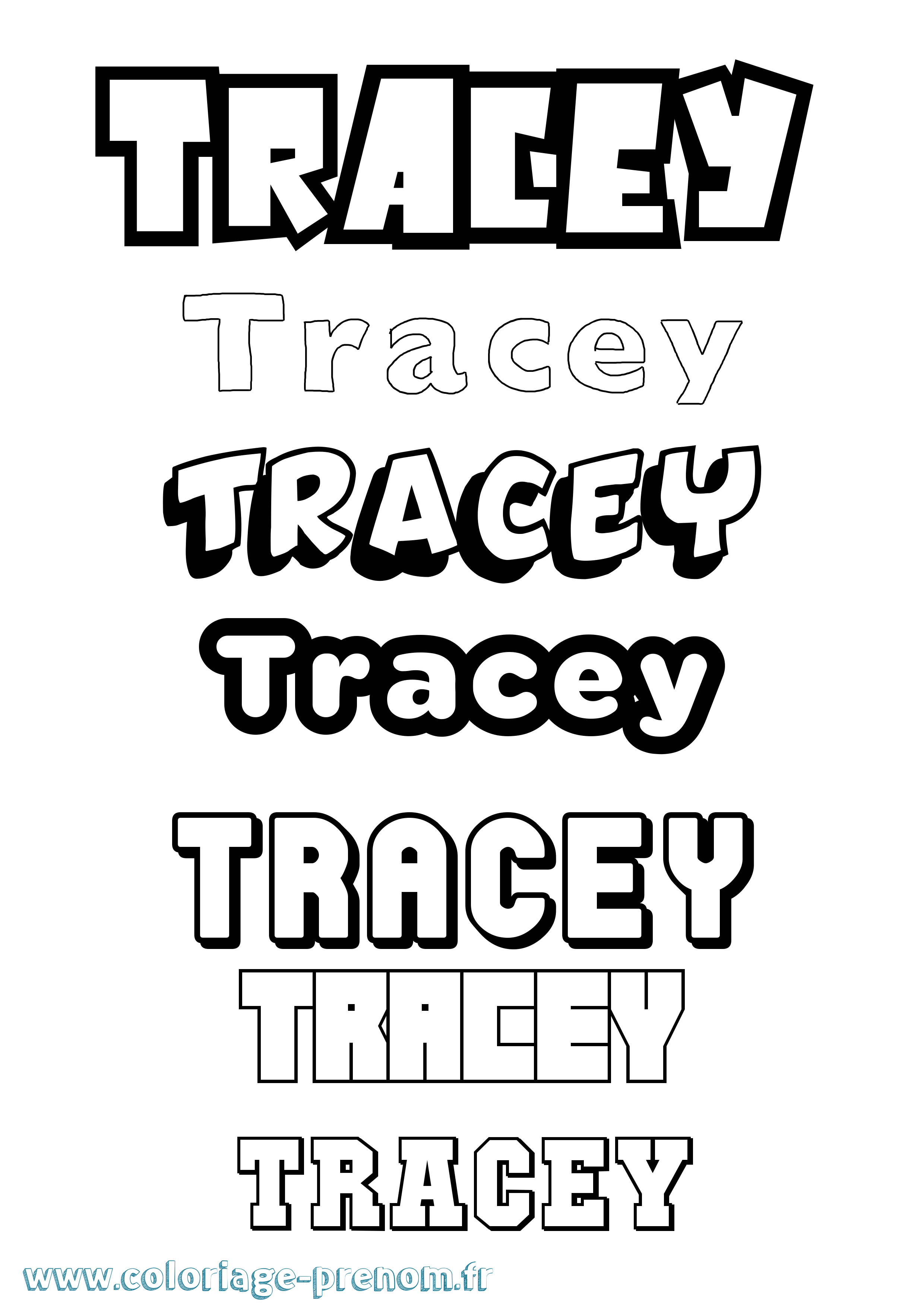 Coloriage Tracey Simple Coloriage prénom Tracey Simple